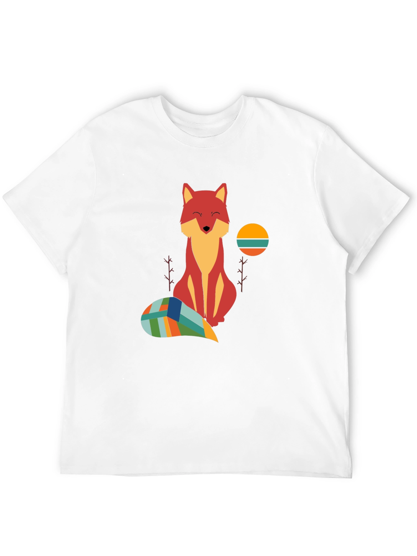 Fox Graphic Tee - Unique Geometric Tail Design