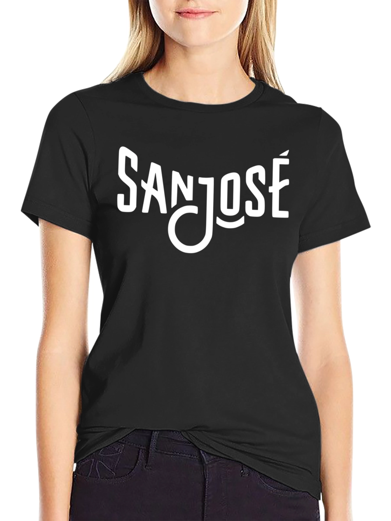 San Jose Tee - Bold Graphic Print Black T-Shirt