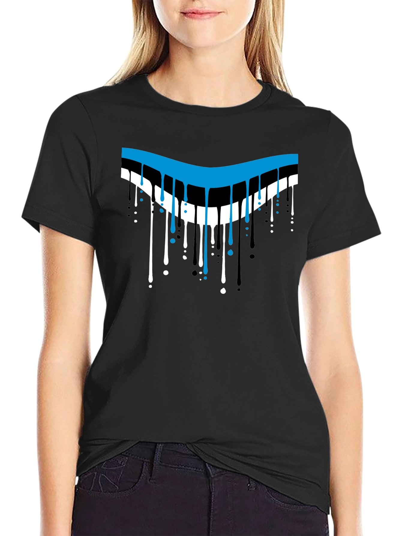 Dripping Style Graphic T-Shirt - Cool Design