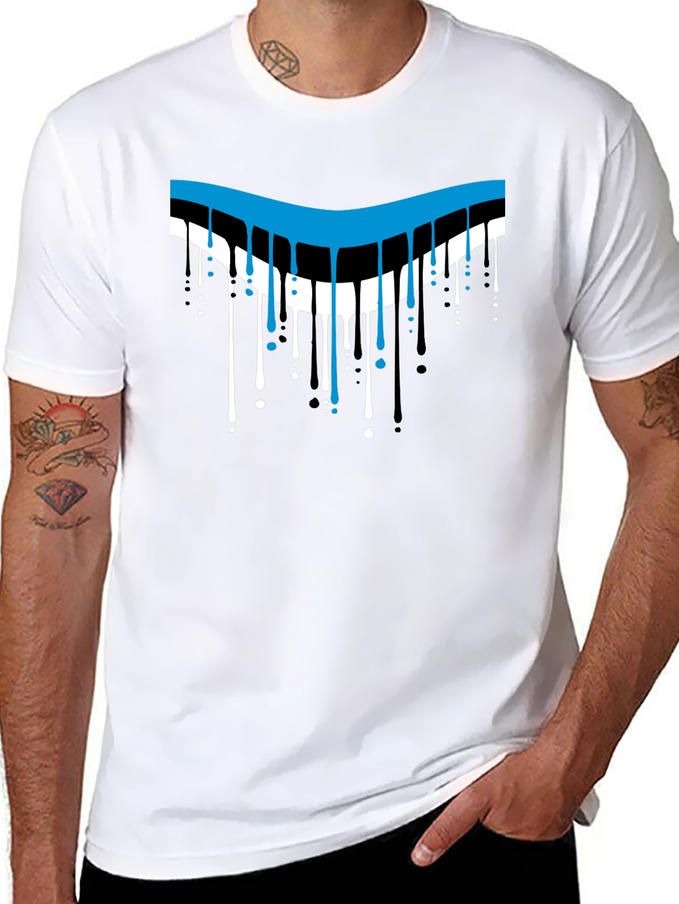 Dripping Style Graphic T-Shirt - Cool Design
