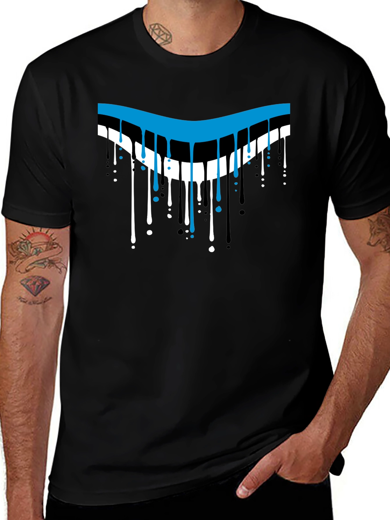 Dripping Style Graphic T-Shirt - Cool Design