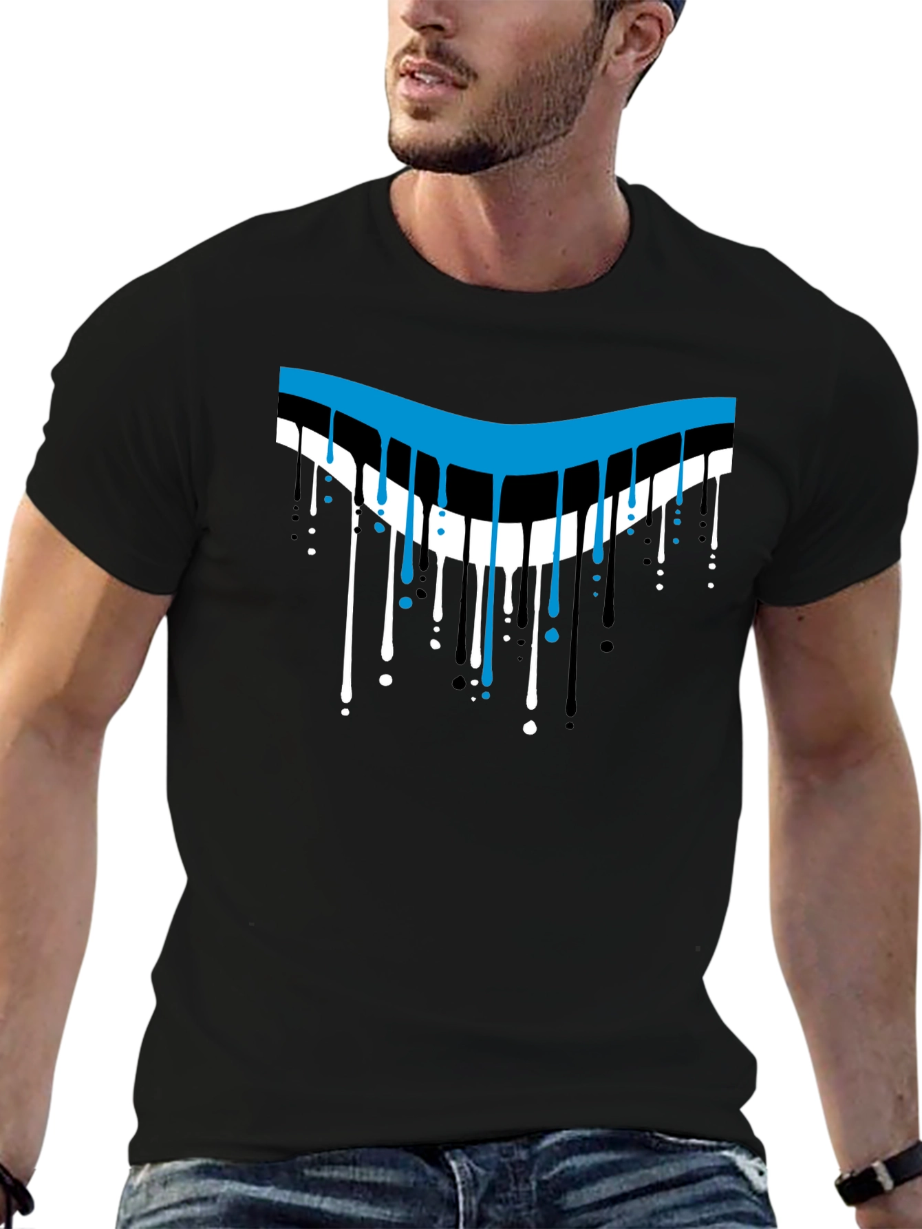 Dripping Style Graphic T-Shirt - Cool Design