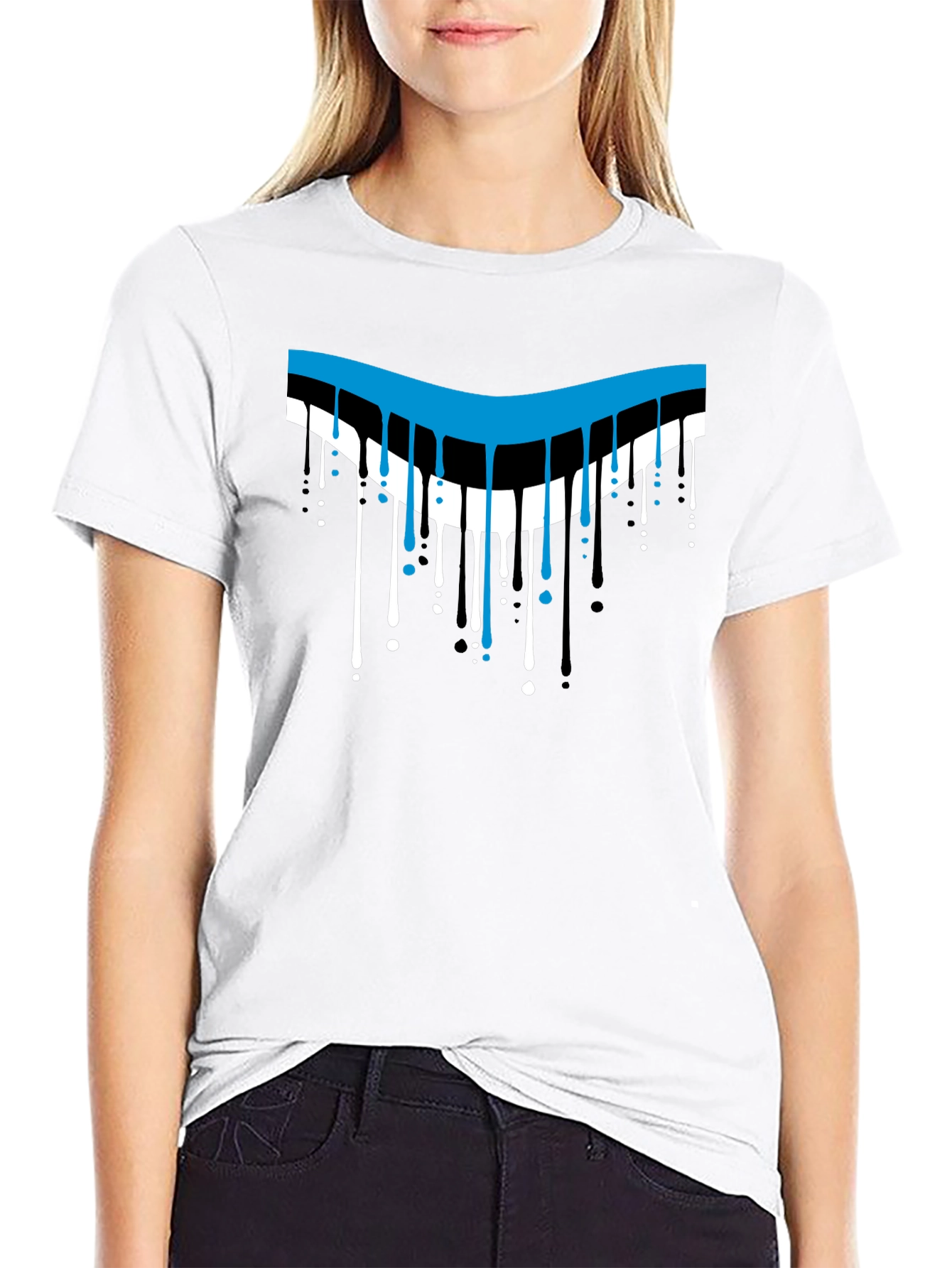 Dripping Style Graphic T-Shirt - Cool Design