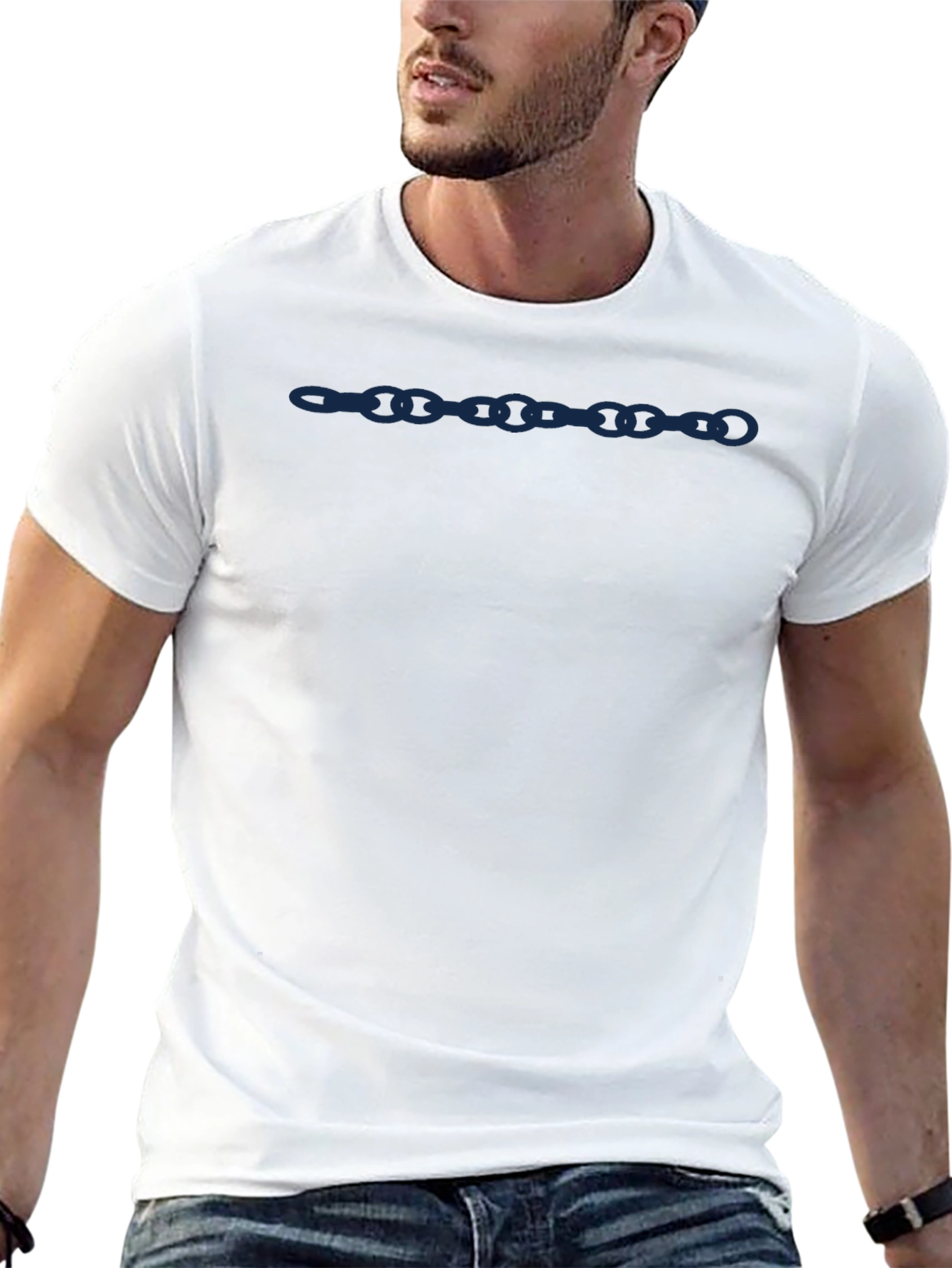 Stylish Black Chain Link Graphic Tee for Men