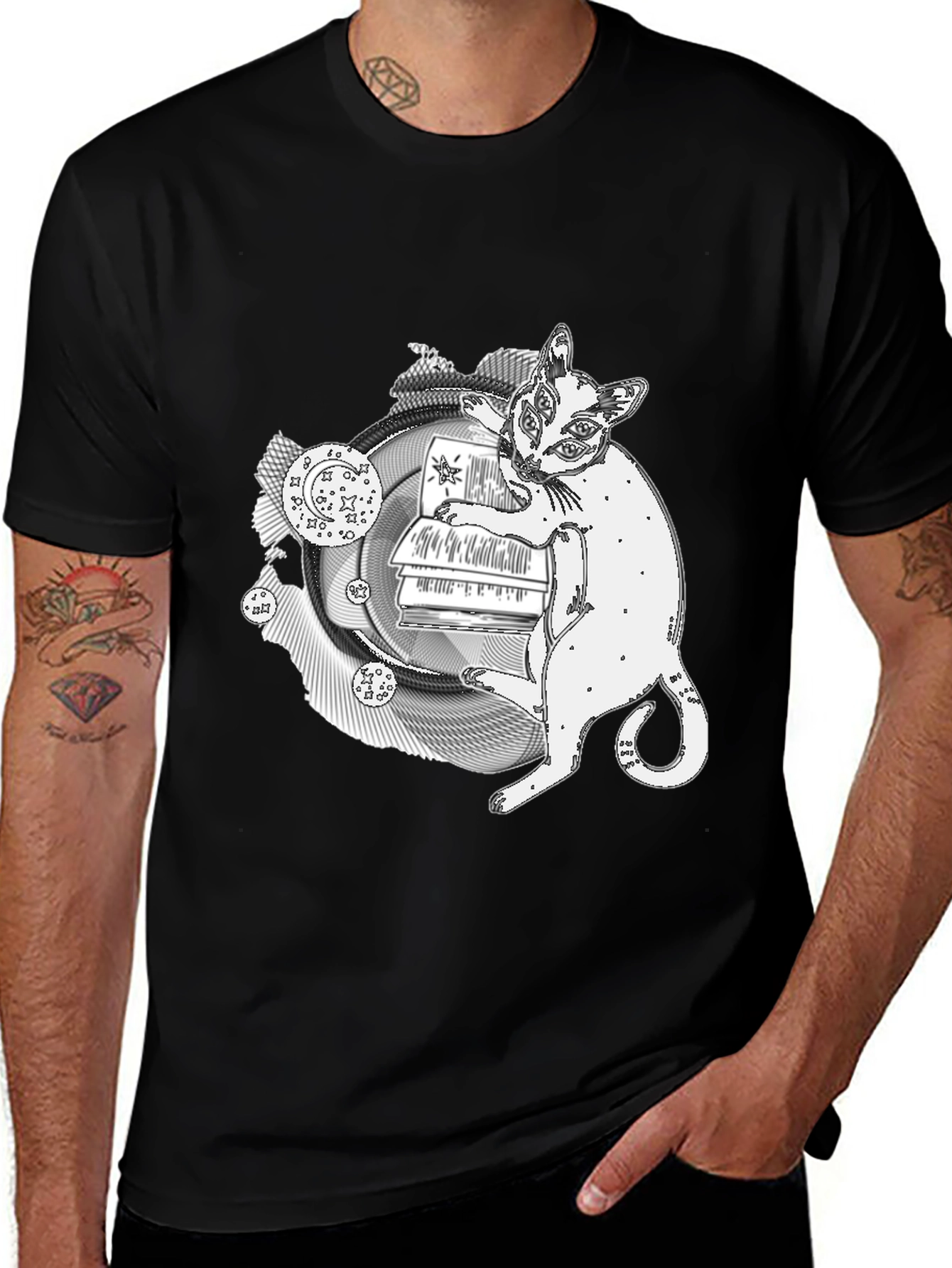 Mystical Cat T-Shirt - Occult Bookish Tee