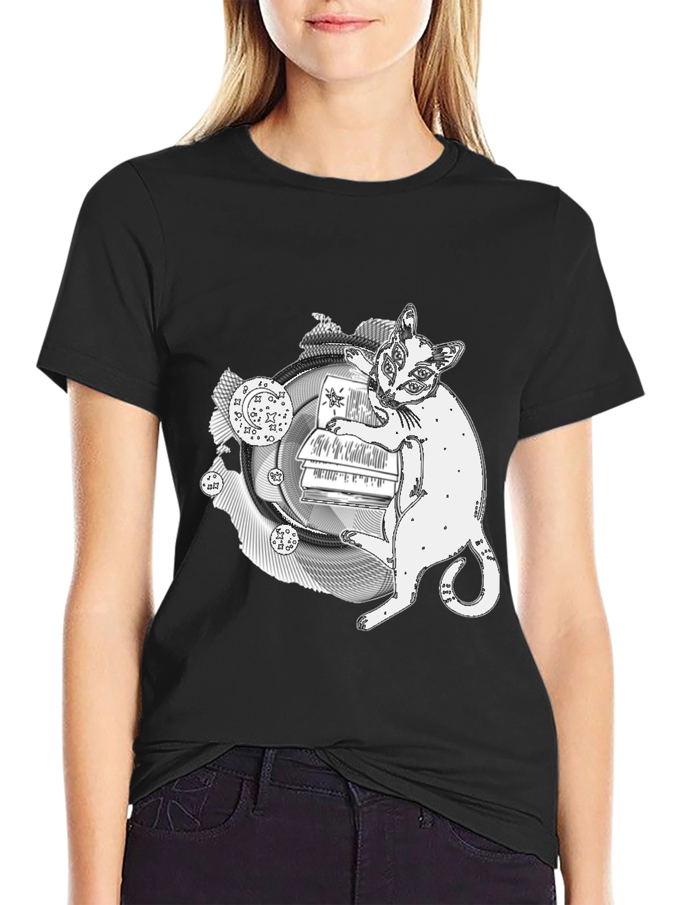 Mystical Cat T-Shirt - Occult Bookish Tee