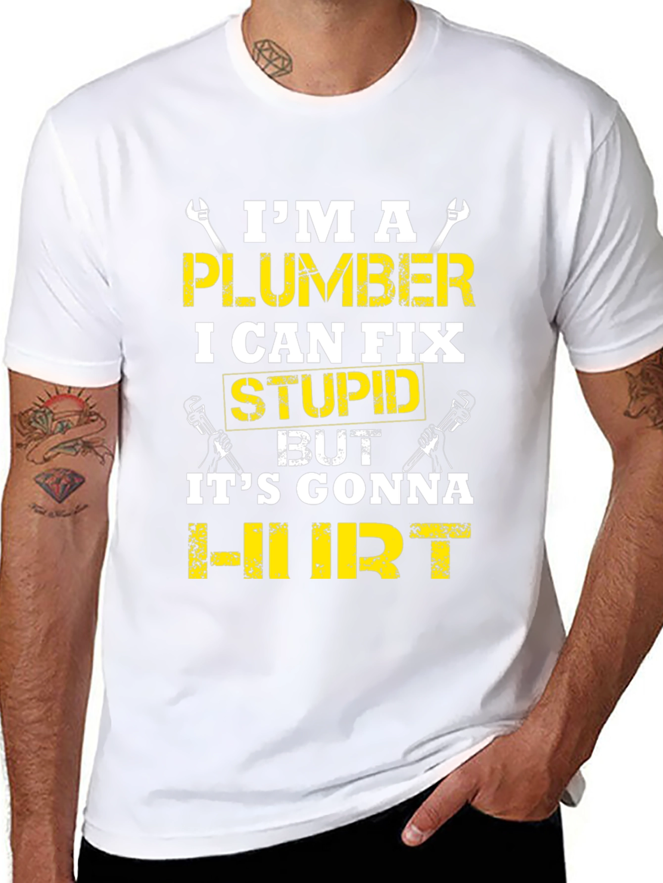 Plumber Humor T-Shirt: I Can Fix Stupid