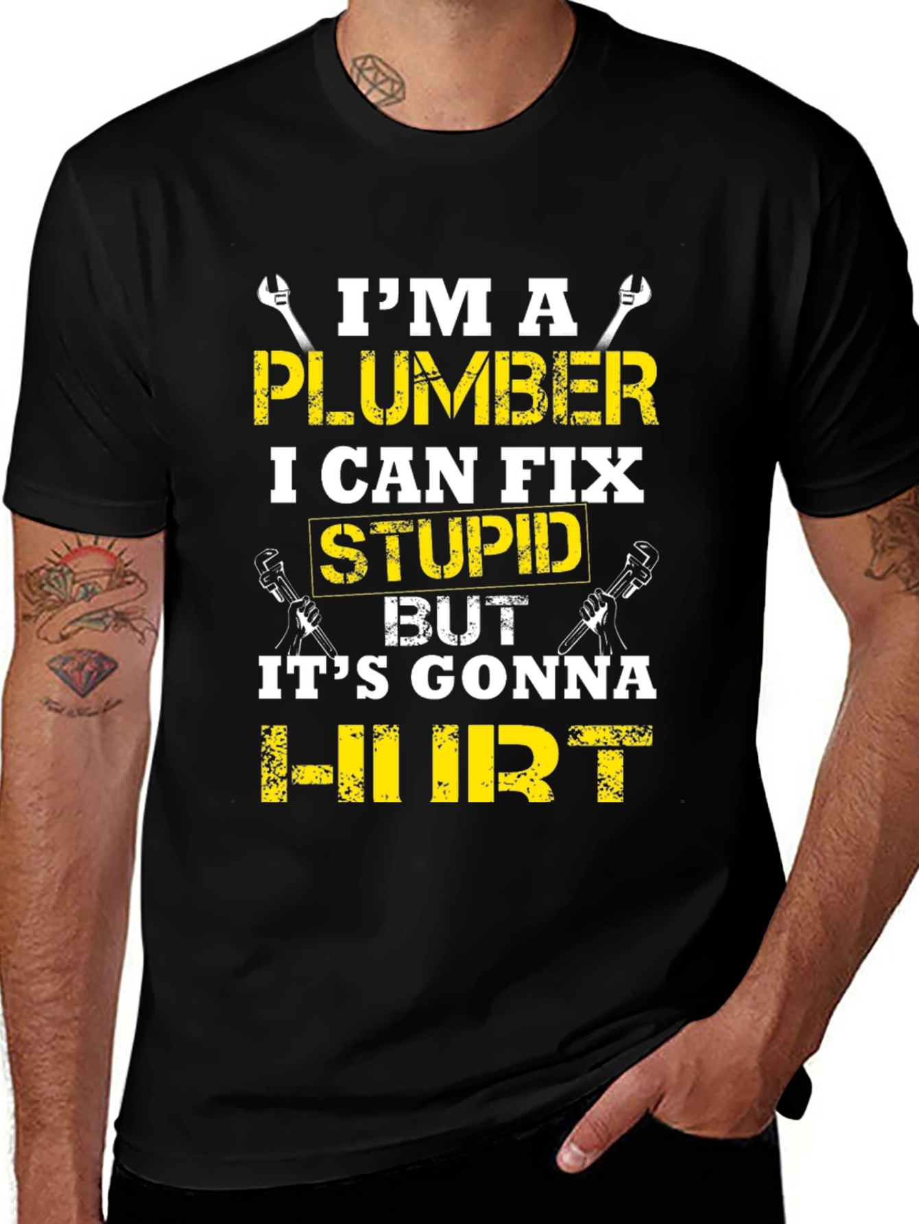 Plumber Humor T-Shirt: I Can Fix Stupid