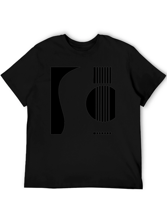 Abstract Guitar Graphic Black T-Shirt
