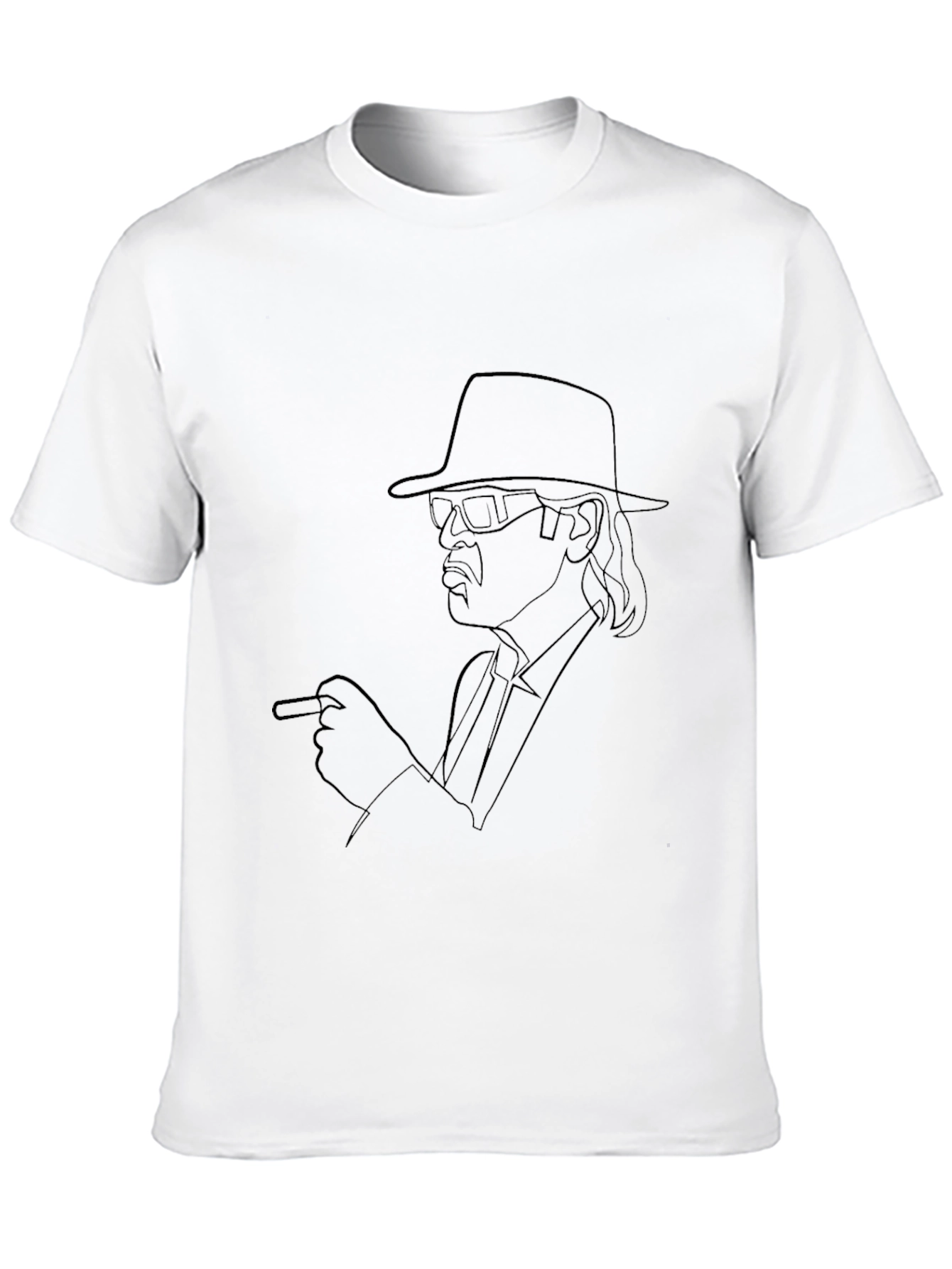 Retro Black Line Art T-Shirt