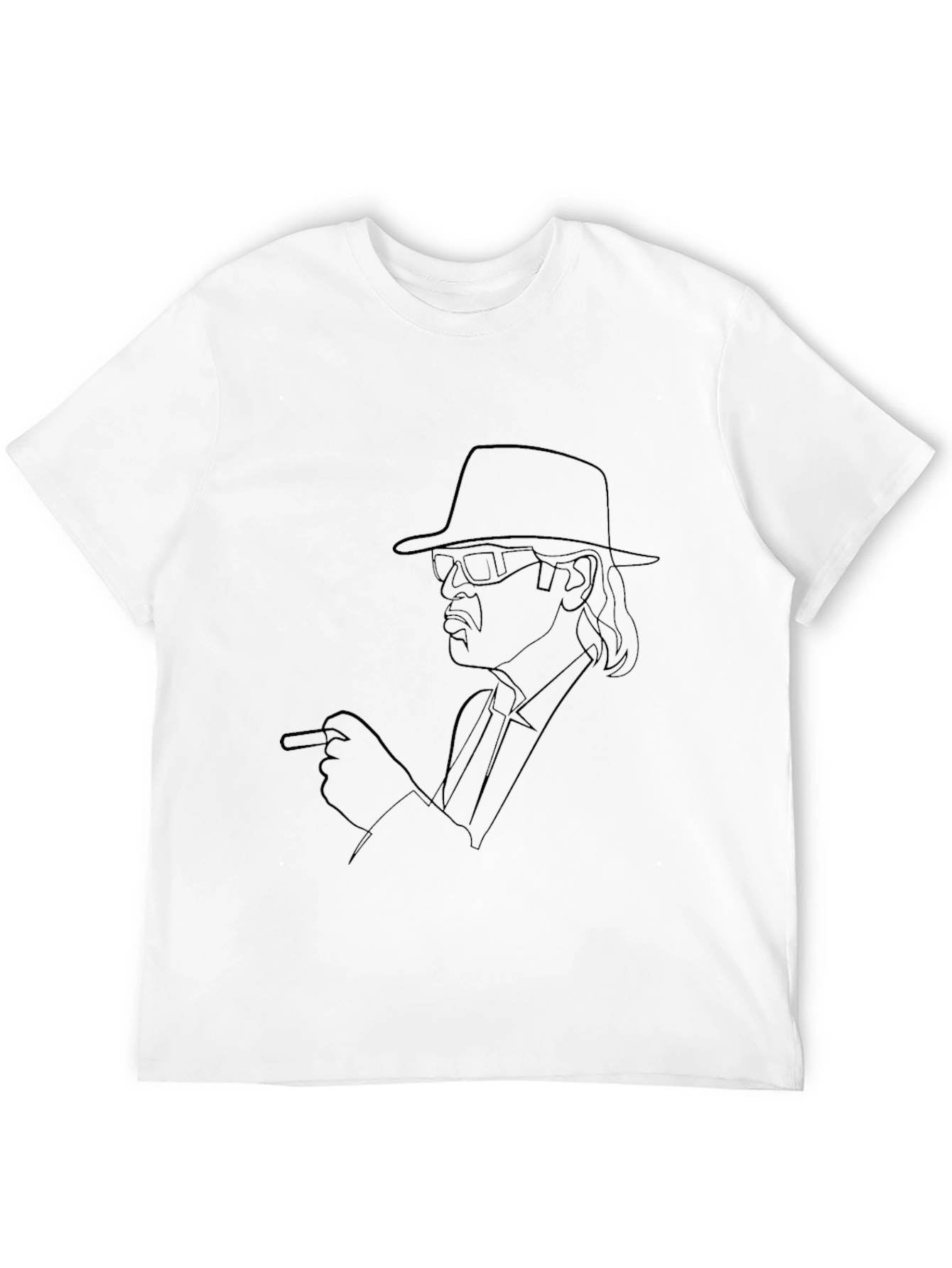 Retro Black Line Art T-Shirt