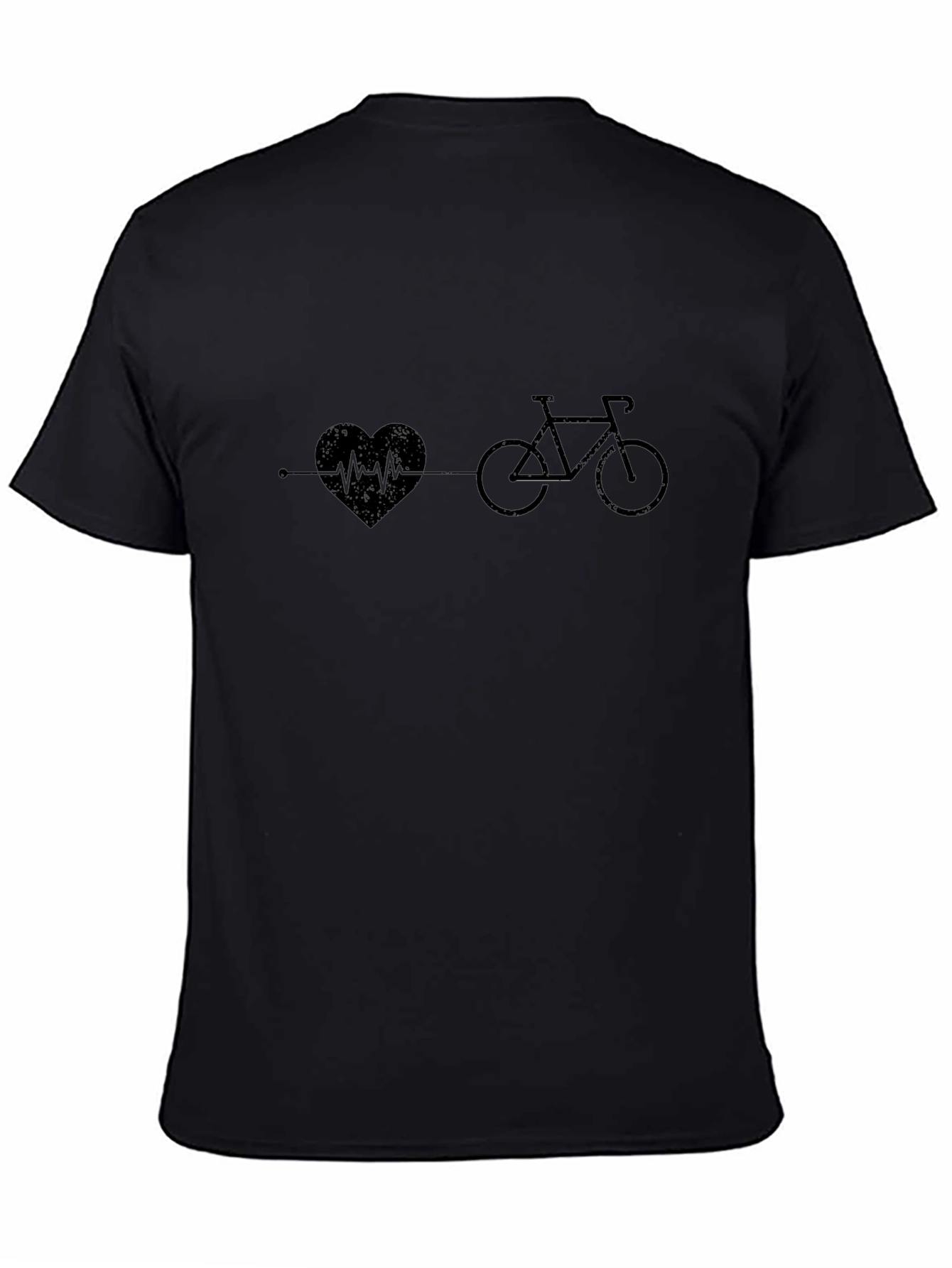 Heartbeat Bicycle Graphic Tee - Black