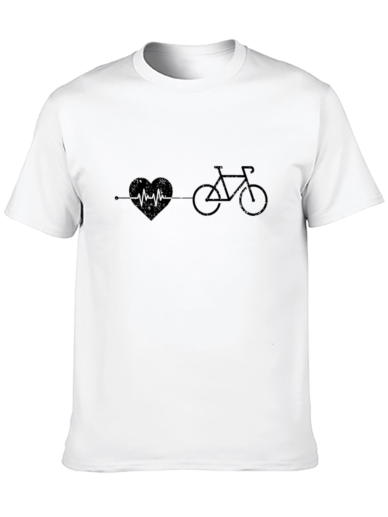 Heartbeat Bicycle Graphic Tee - Black