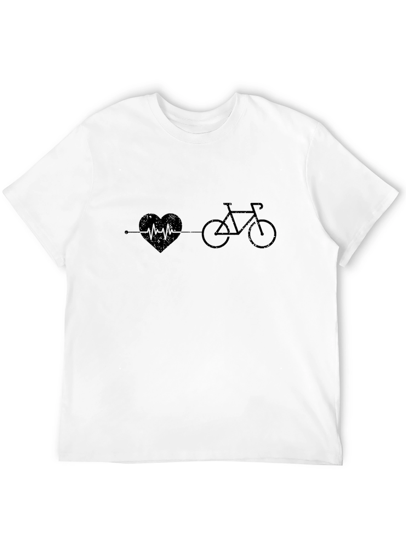 Heartbeat Bicycle Graphic Tee - Black