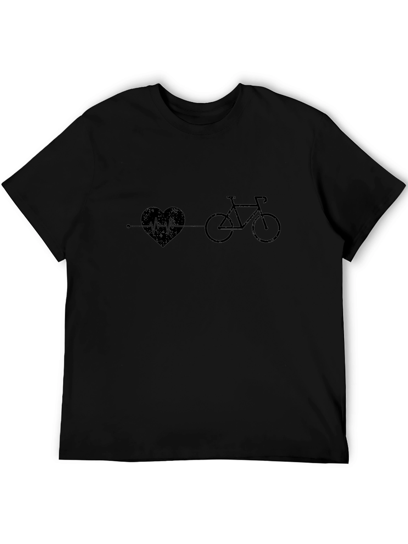 Heartbeat Bicycle Graphic Tee - Black