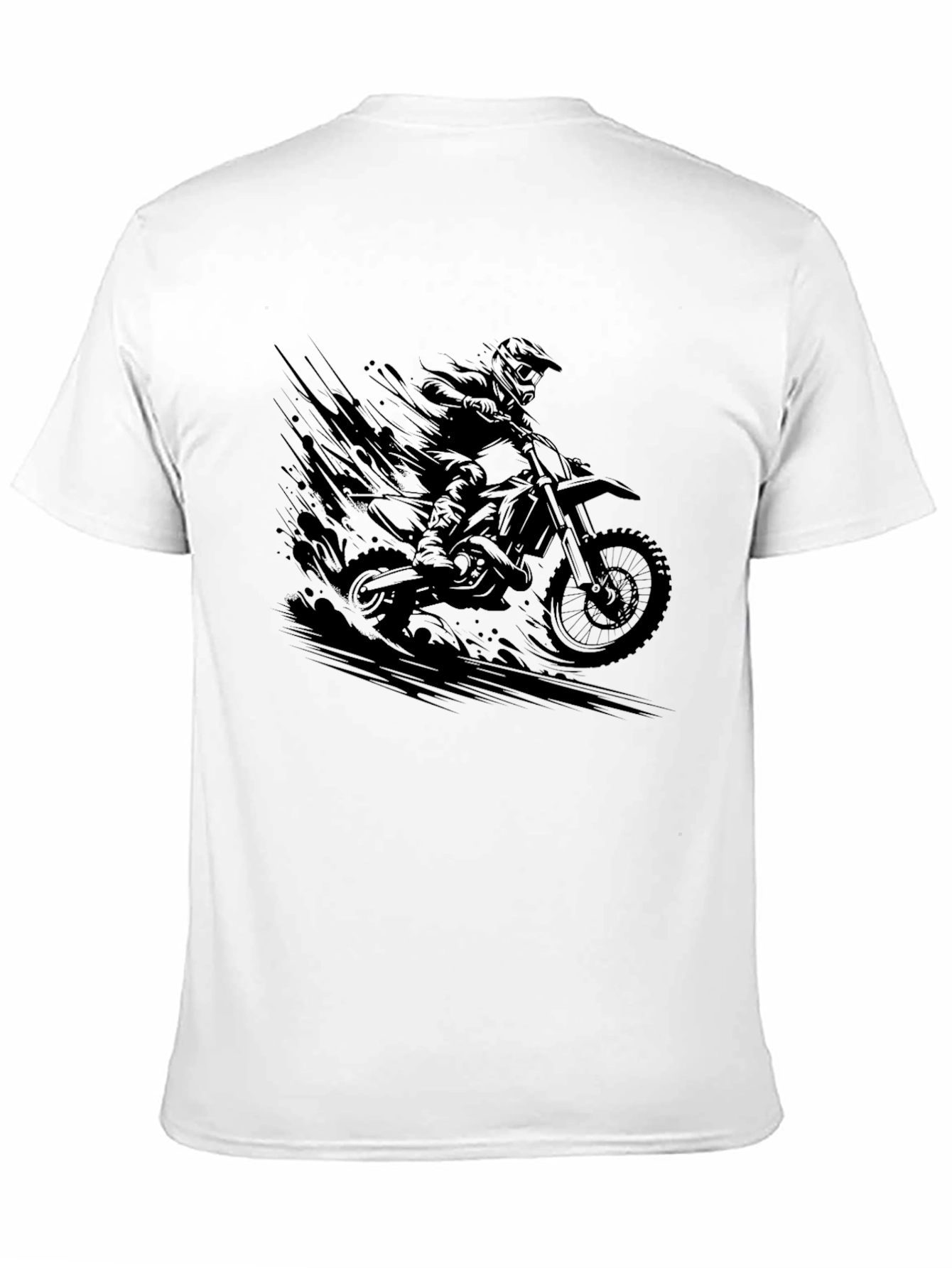 Black Motocross Rider Graphic Tee - Cool Biker Design