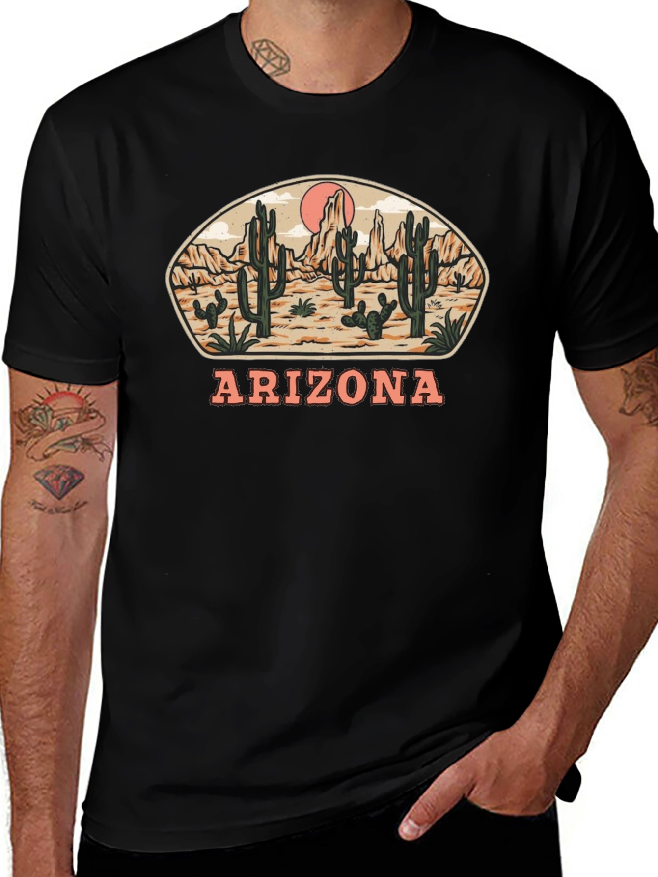 Arizona Desert Graphic T-Shirt - Black