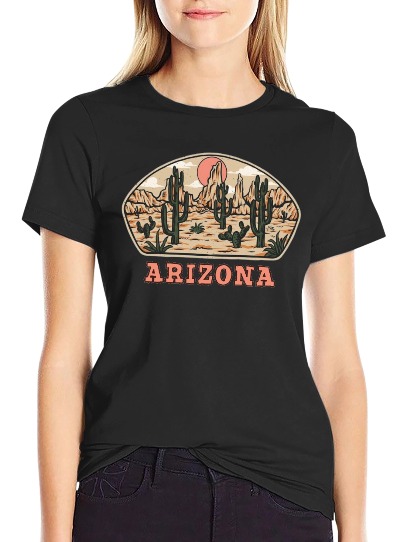 Arizona Desert Graphic T-Shirt - Black
