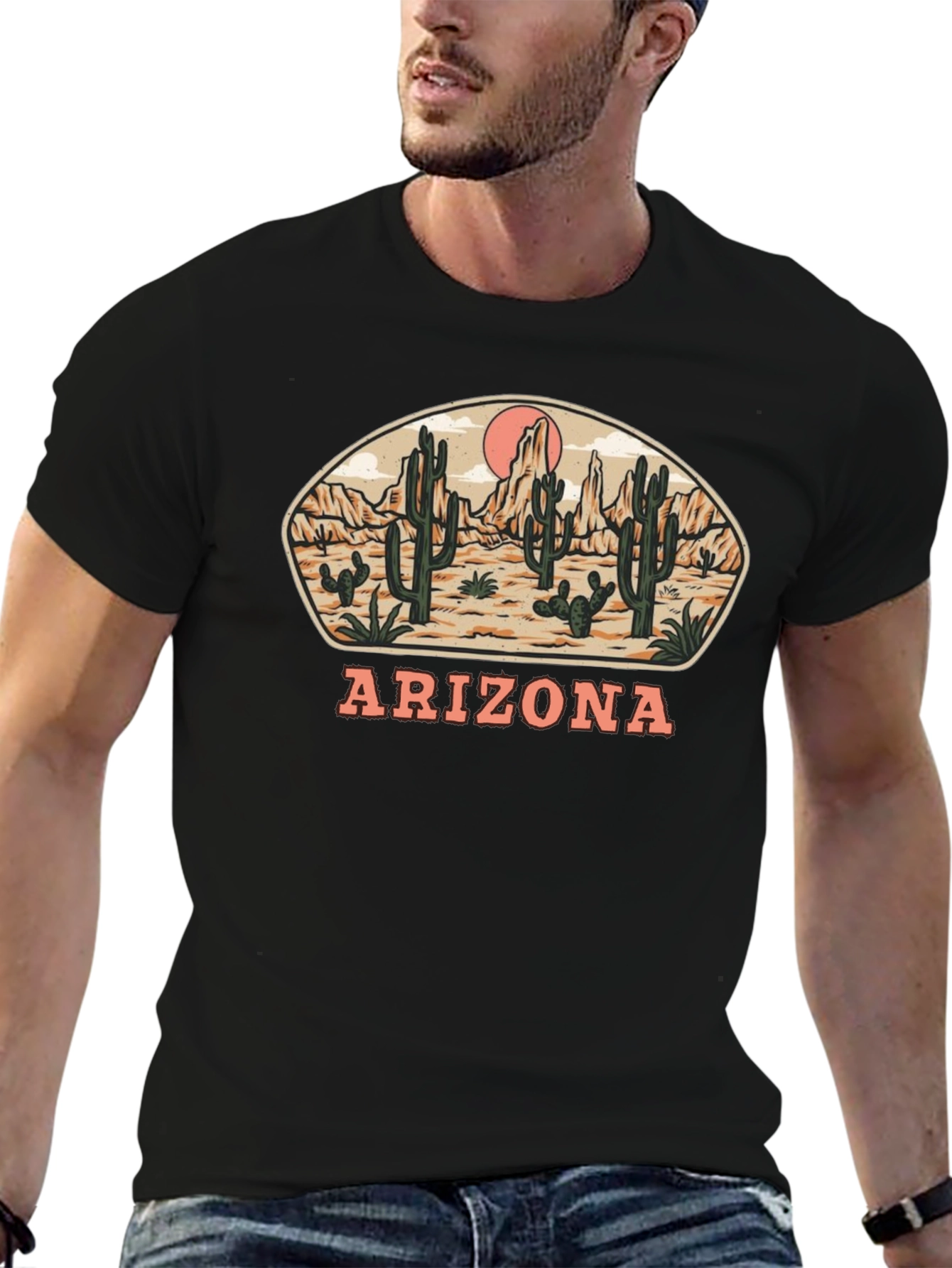 Arizona Desert Graphic T-Shirt - Black