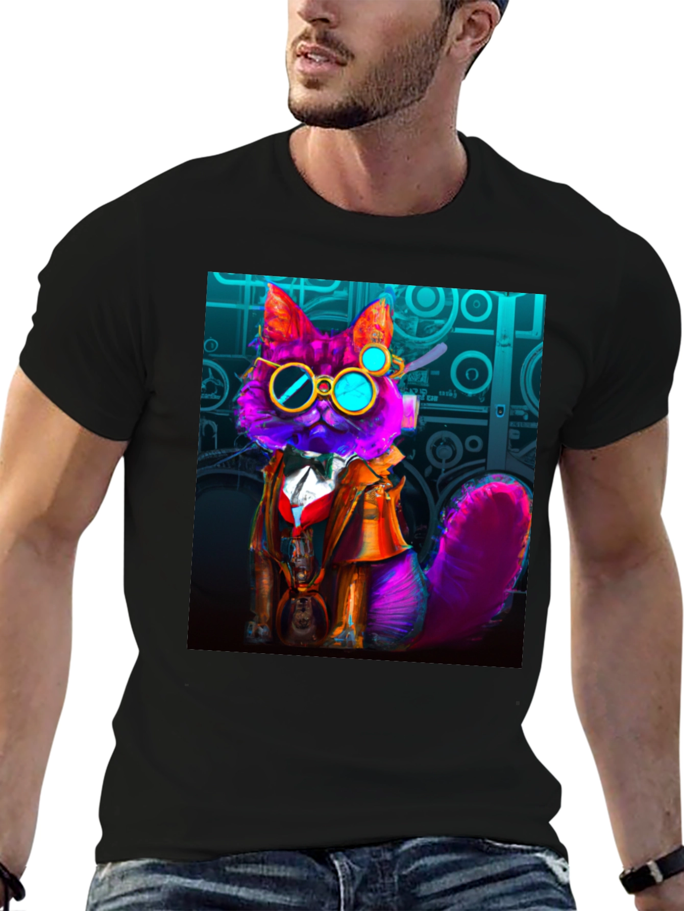 Steampunk Cat T-Shirt - Whimsical Fashion