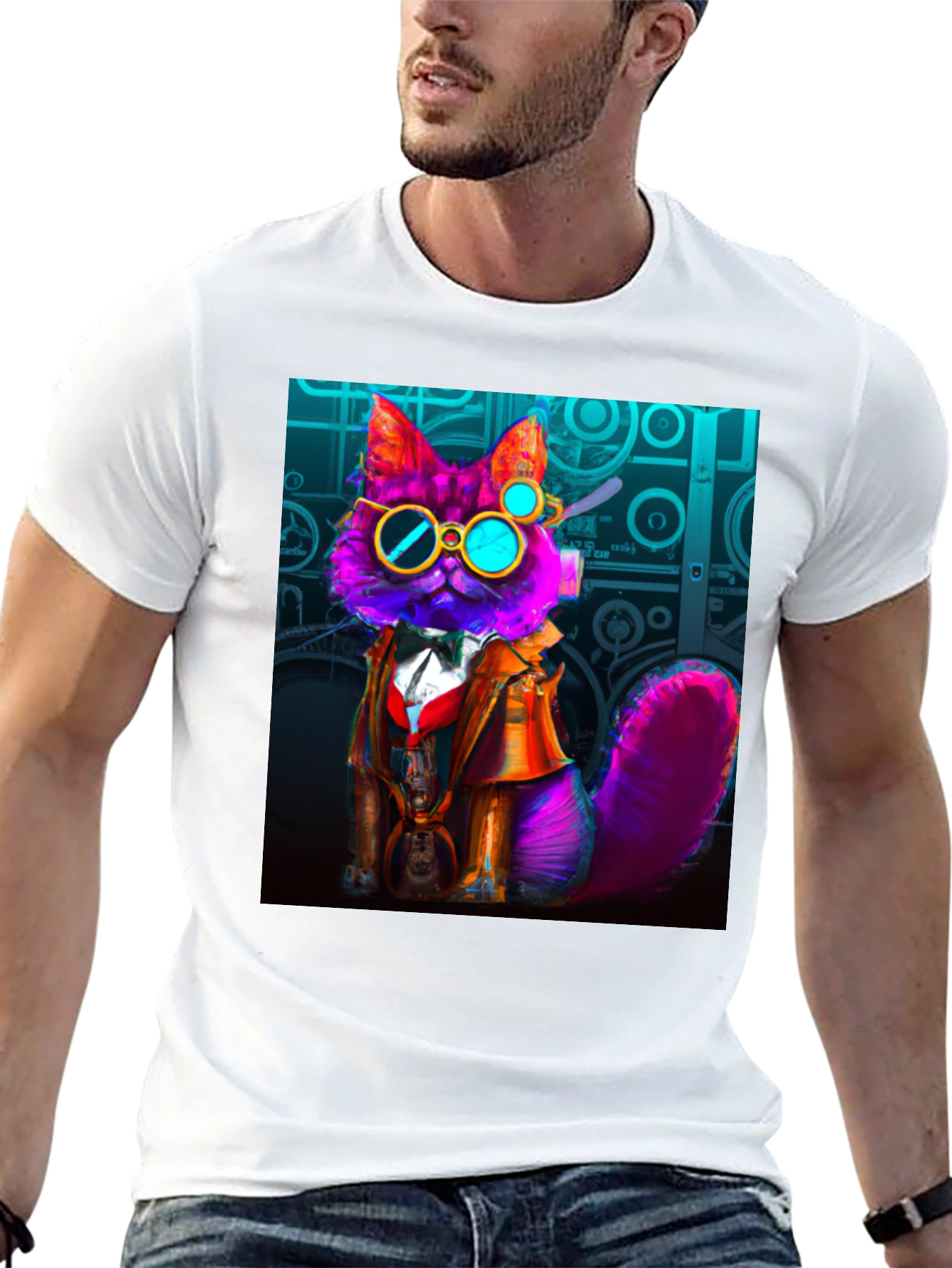 Steampunk Cat T-Shirt - Whimsical Fashion