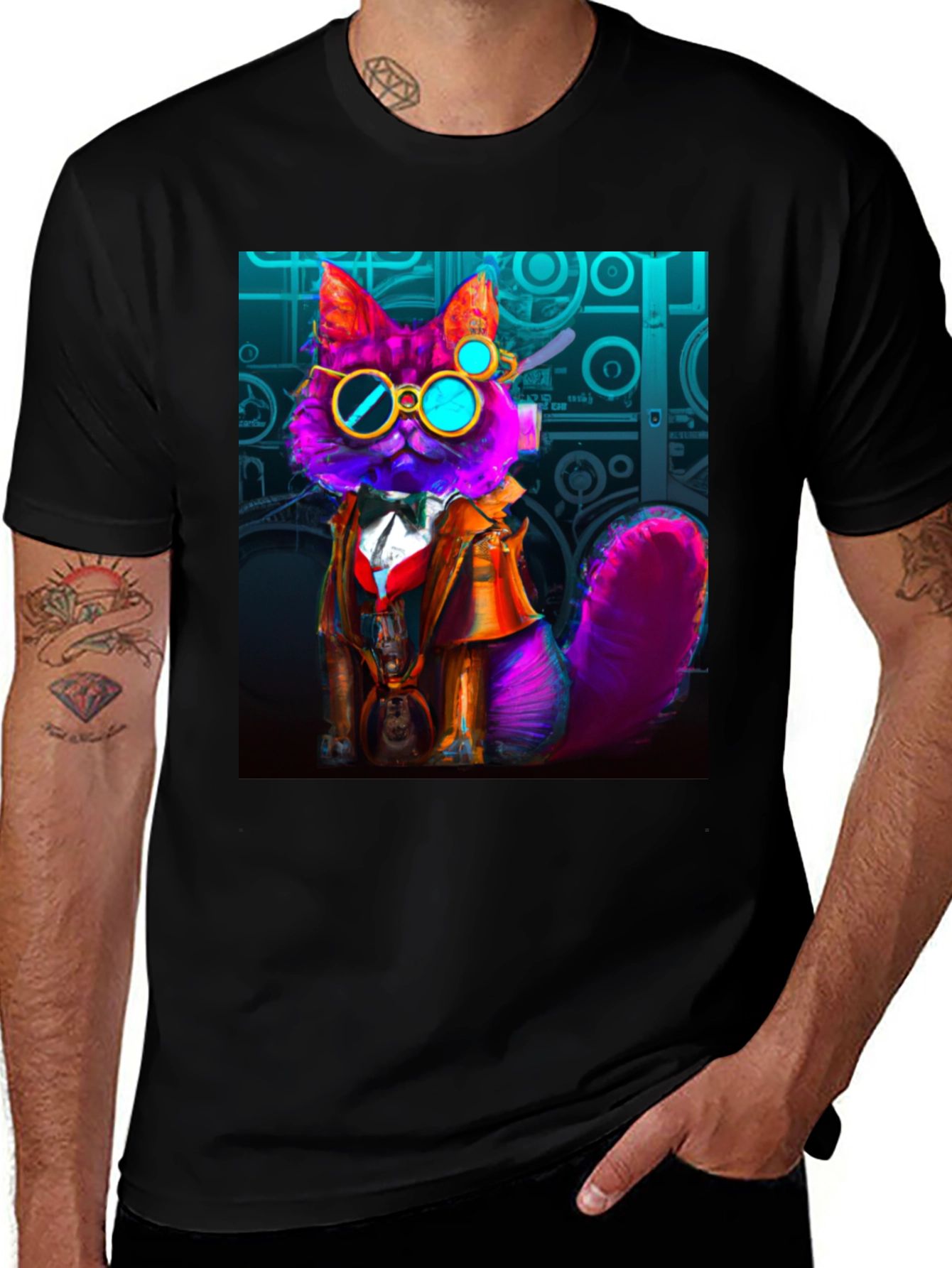 Steampunk Cat T-Shirt - Whimsical Fashion