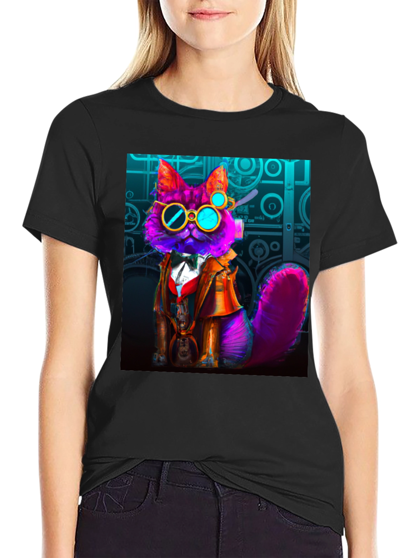 Steampunk Cat T-Shirt - Whimsical Fashion