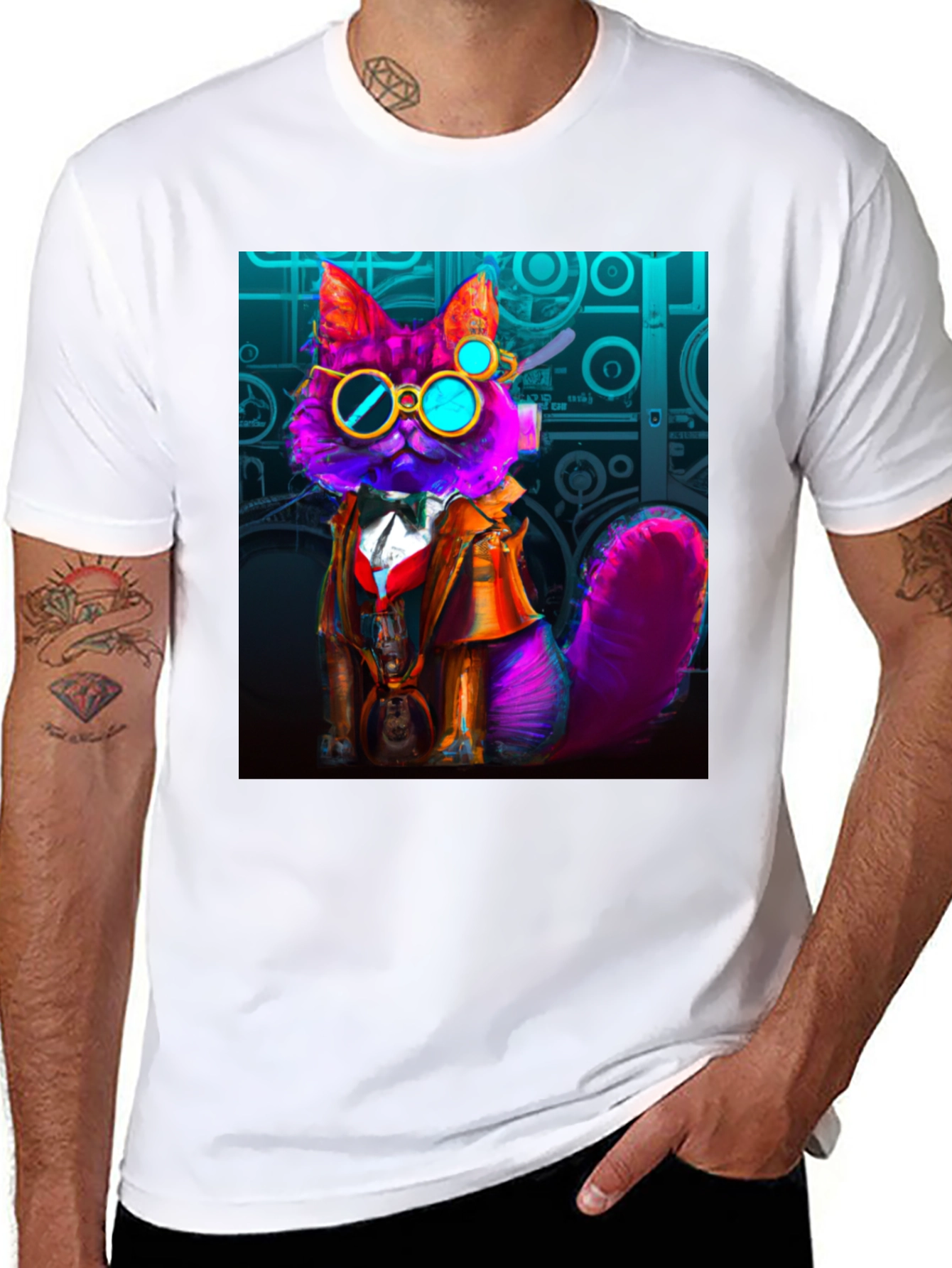 Steampunk Cat T-Shirt - Whimsical Fashion