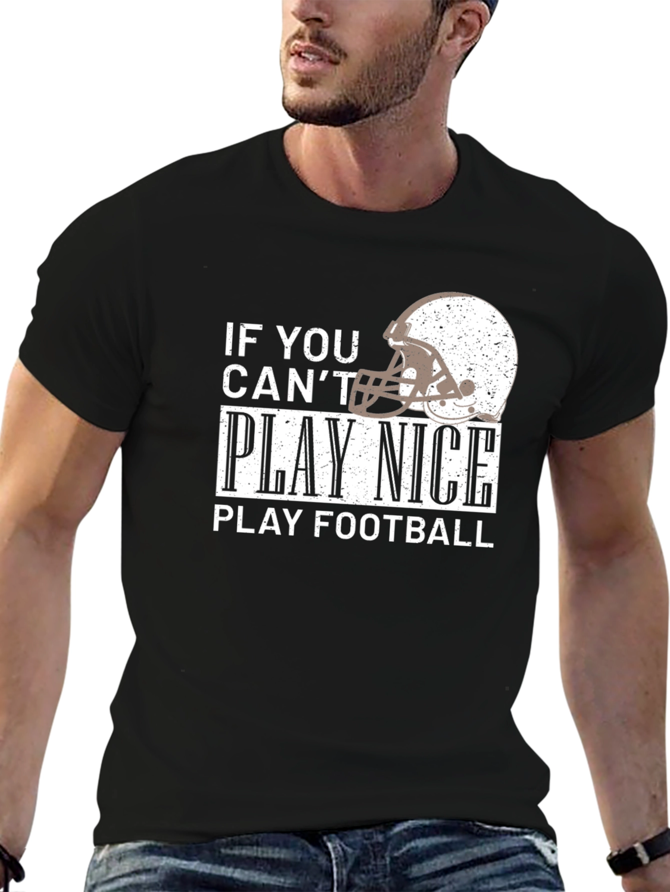 Play Football Graphic T-Shirt - Black