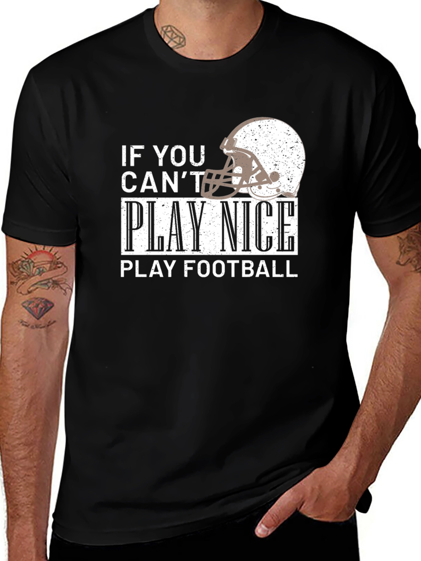Play Football Graphic T-Shirt - Black