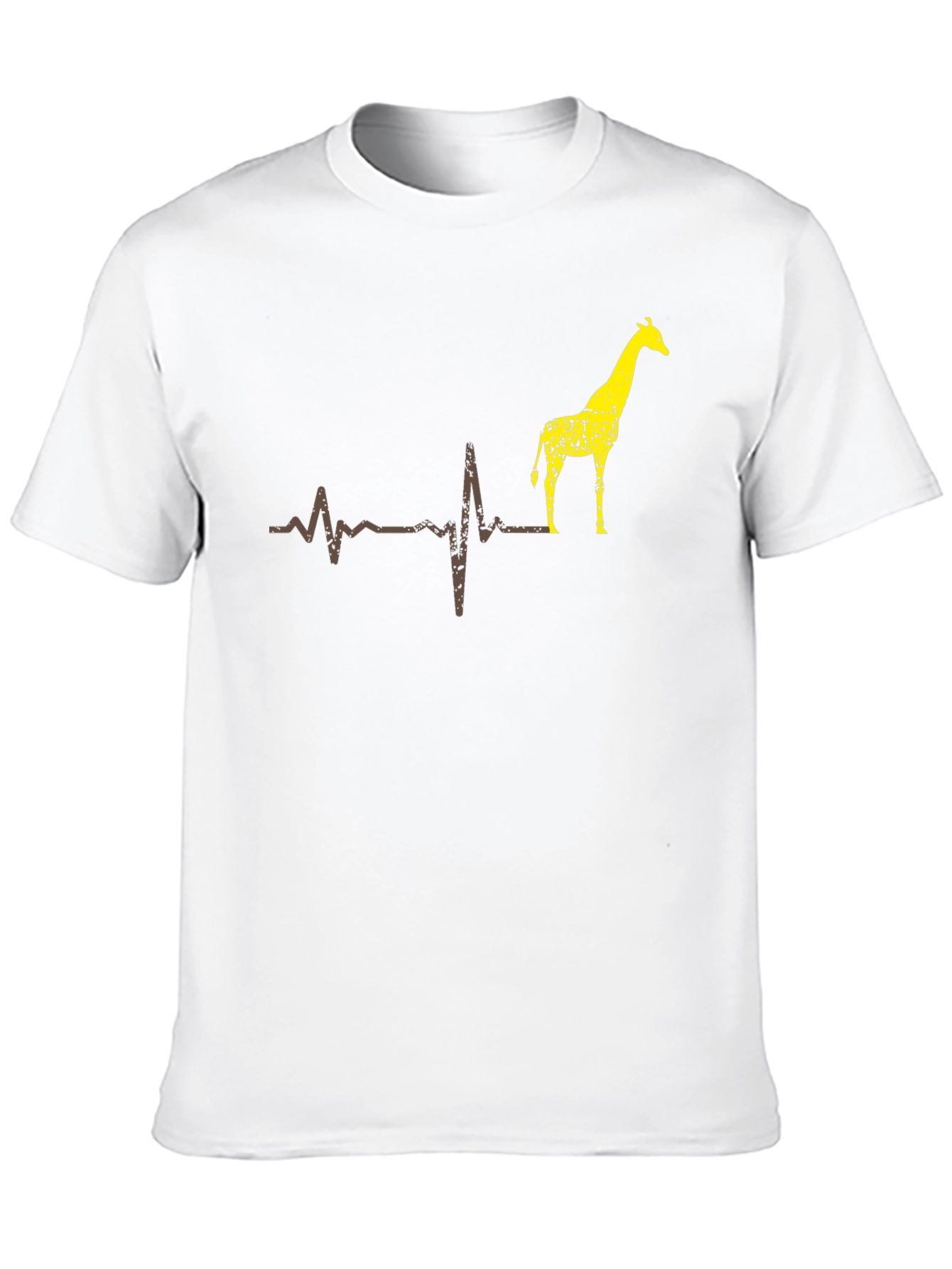 Giraffe Heartbeat T-Shirt - Mens Black Graphic Tee