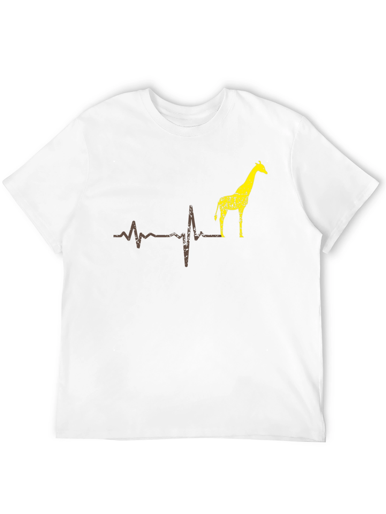 Giraffe Heartbeat T-Shirt - Mens Black Graphic Tee