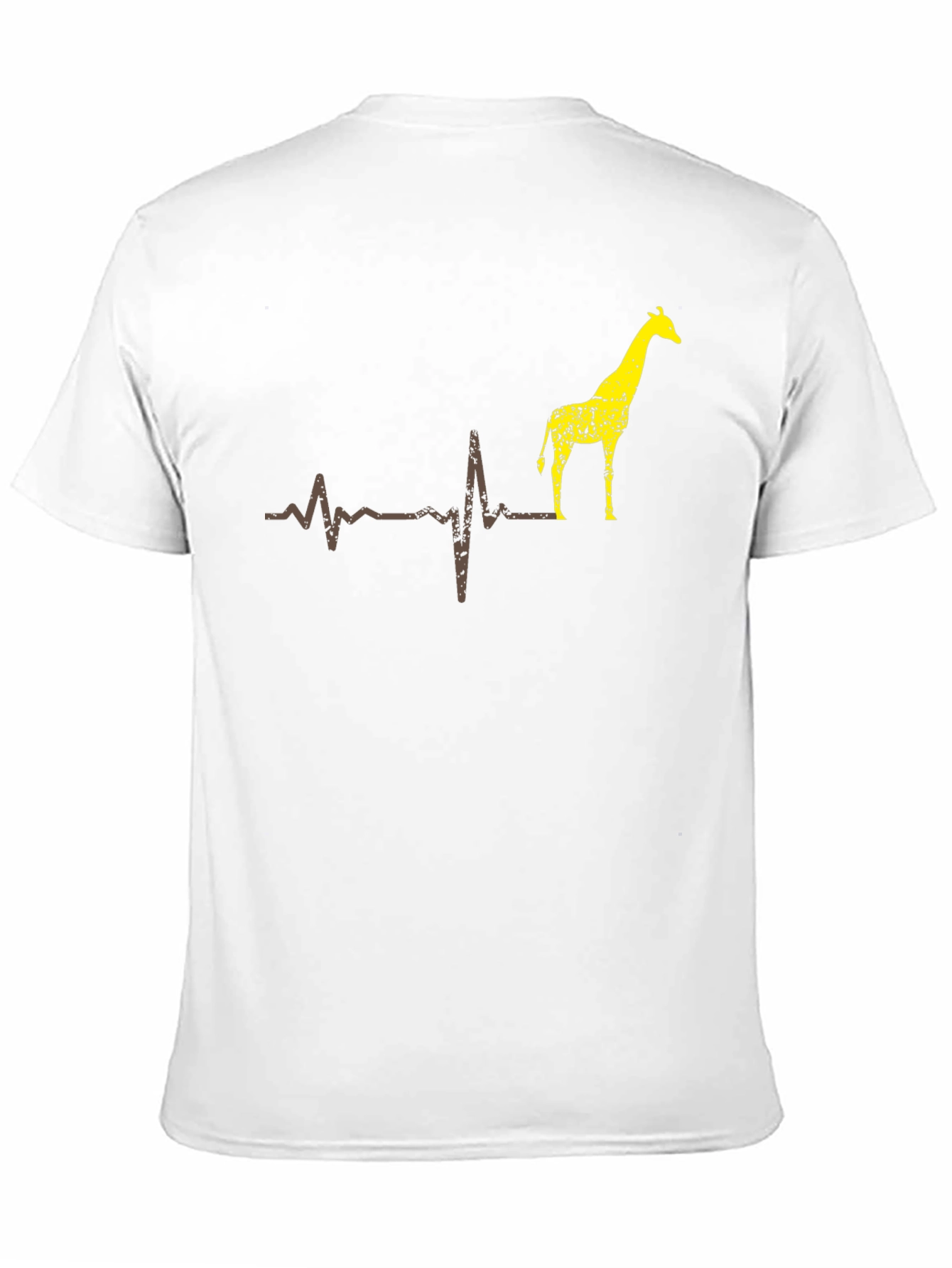 Giraffe Heartbeat T-Shirt - Mens Black Graphic Tee