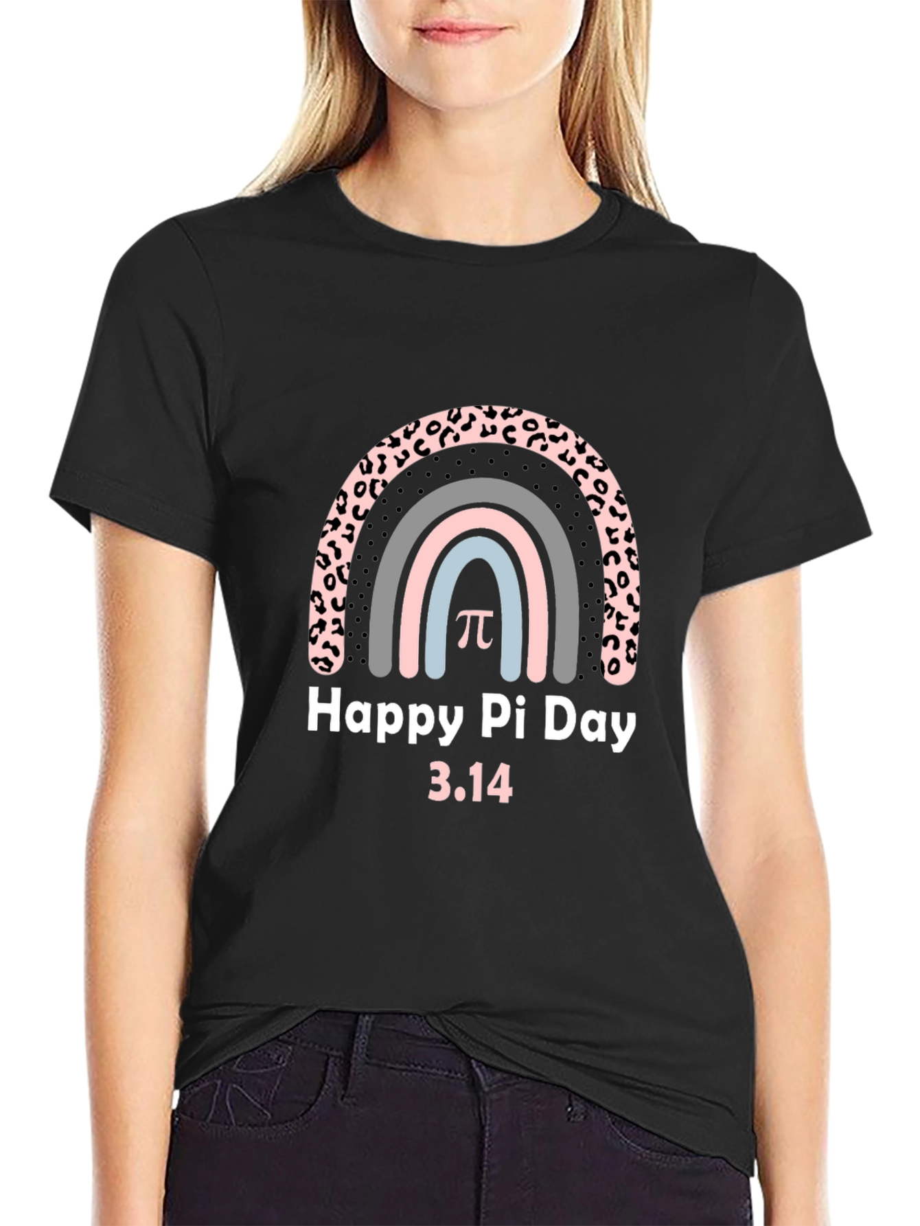 Happy Pi Day T-Shirt - Rainbow Leopard Print