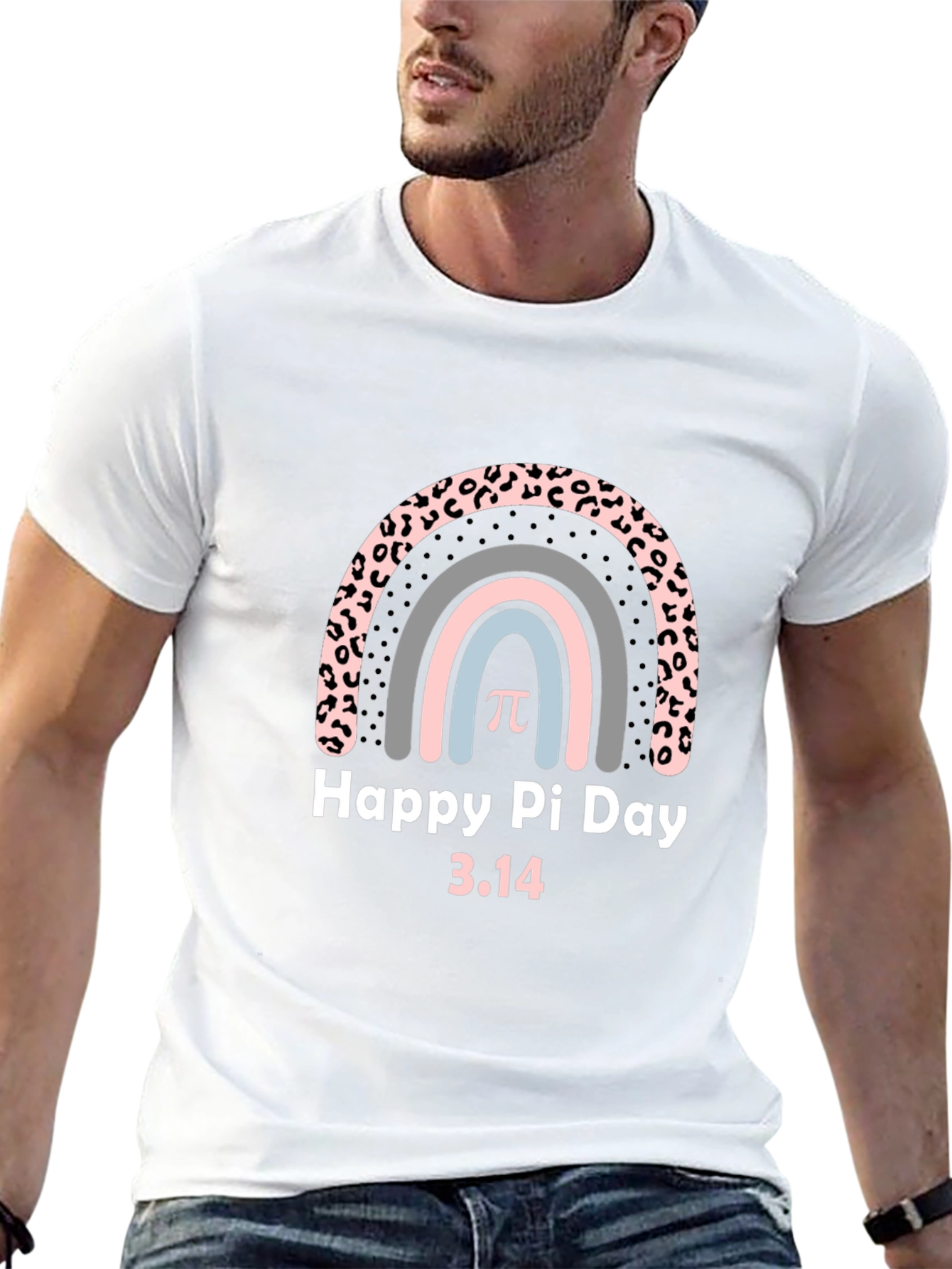 Happy Pi Day T-Shirt - Rainbow Leopard Print