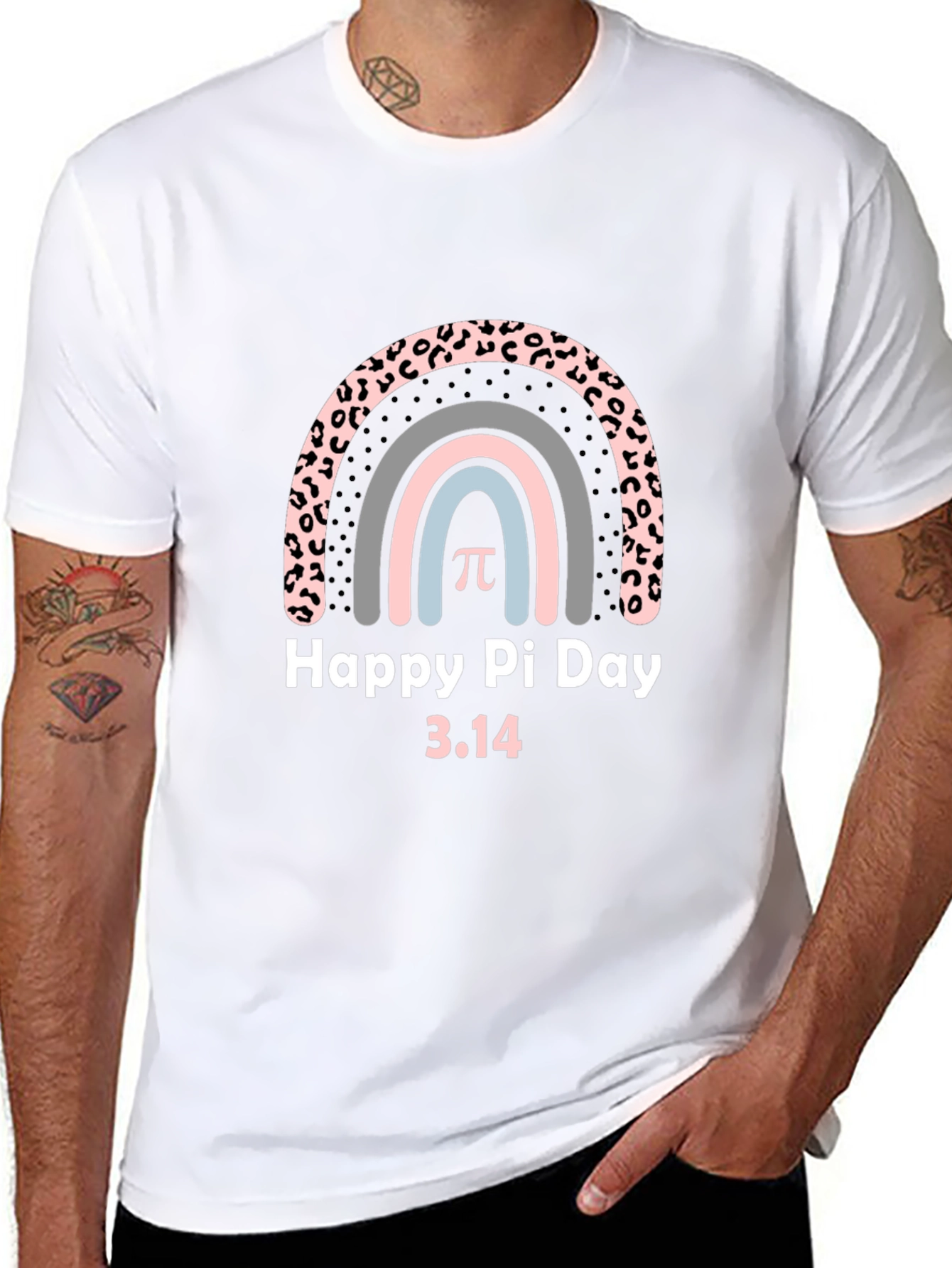 Happy Pi Day T-Shirt - Rainbow Leopard Print
