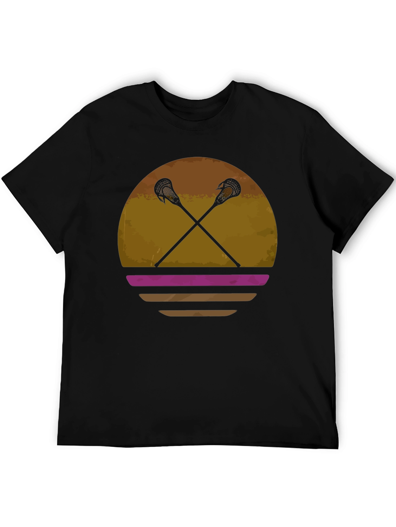 Lacrosse Sticks Sunset Graphic T-Shirt