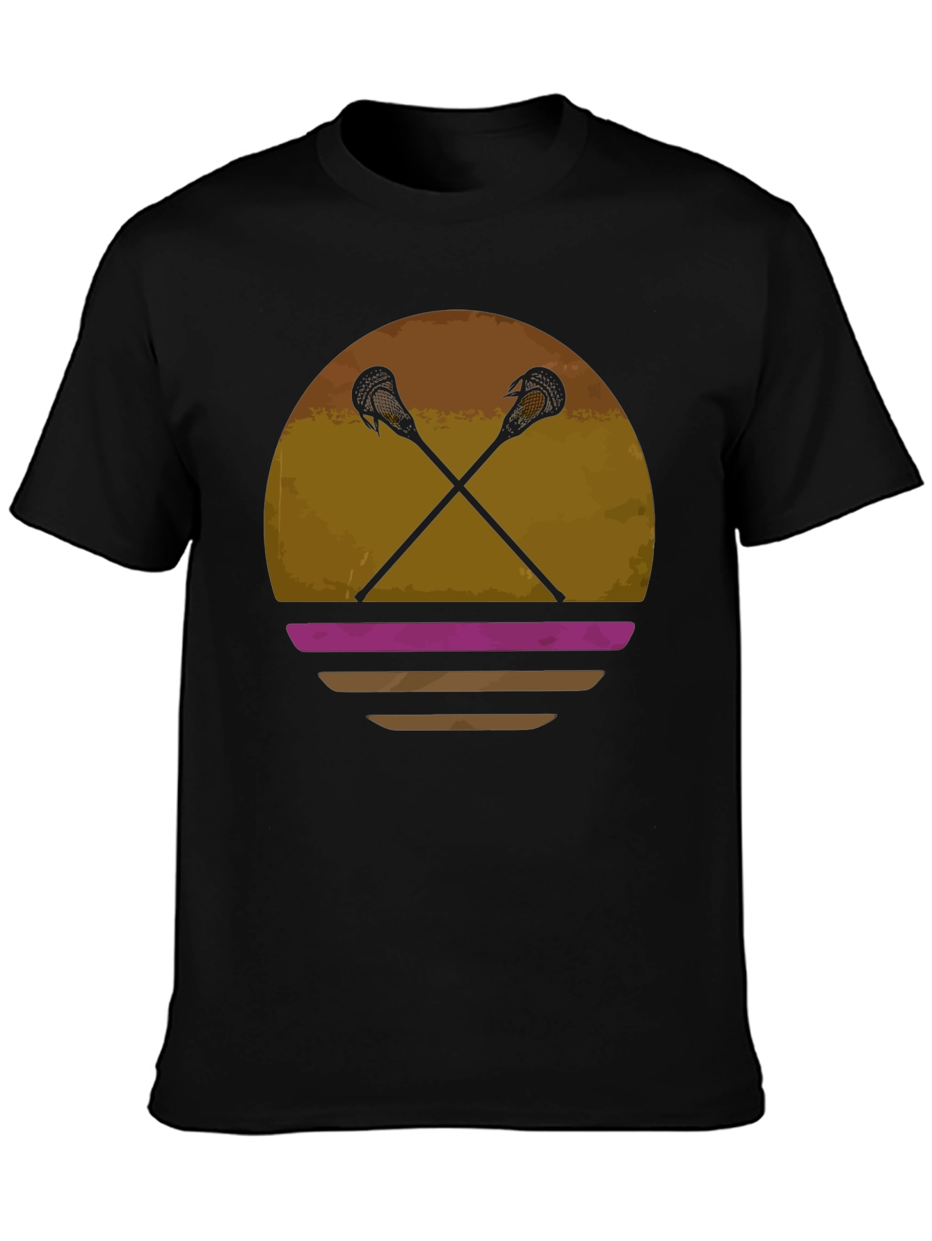 Lacrosse Sticks Sunset Graphic T-Shirt