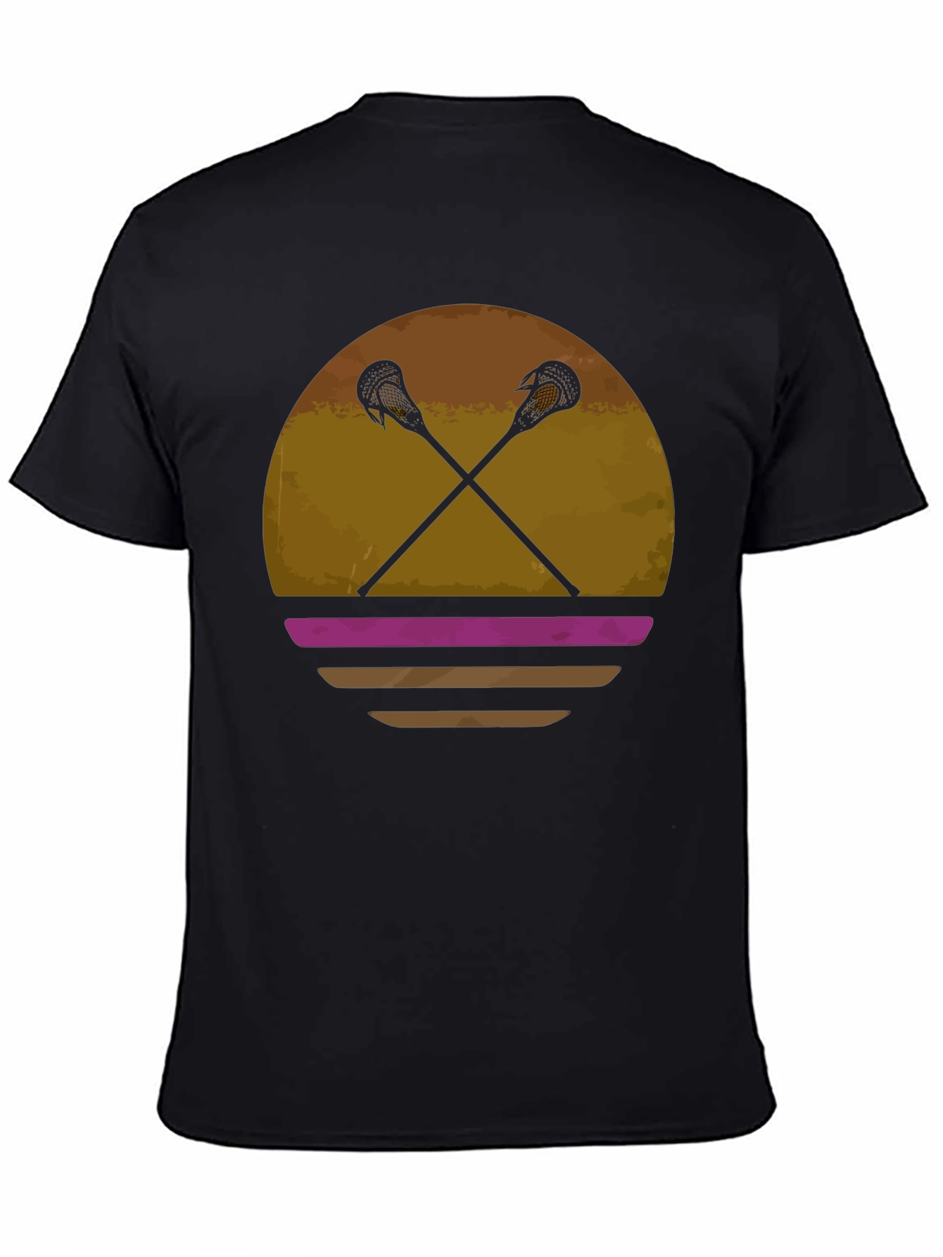 Lacrosse Sticks Sunset Graphic T-Shirt