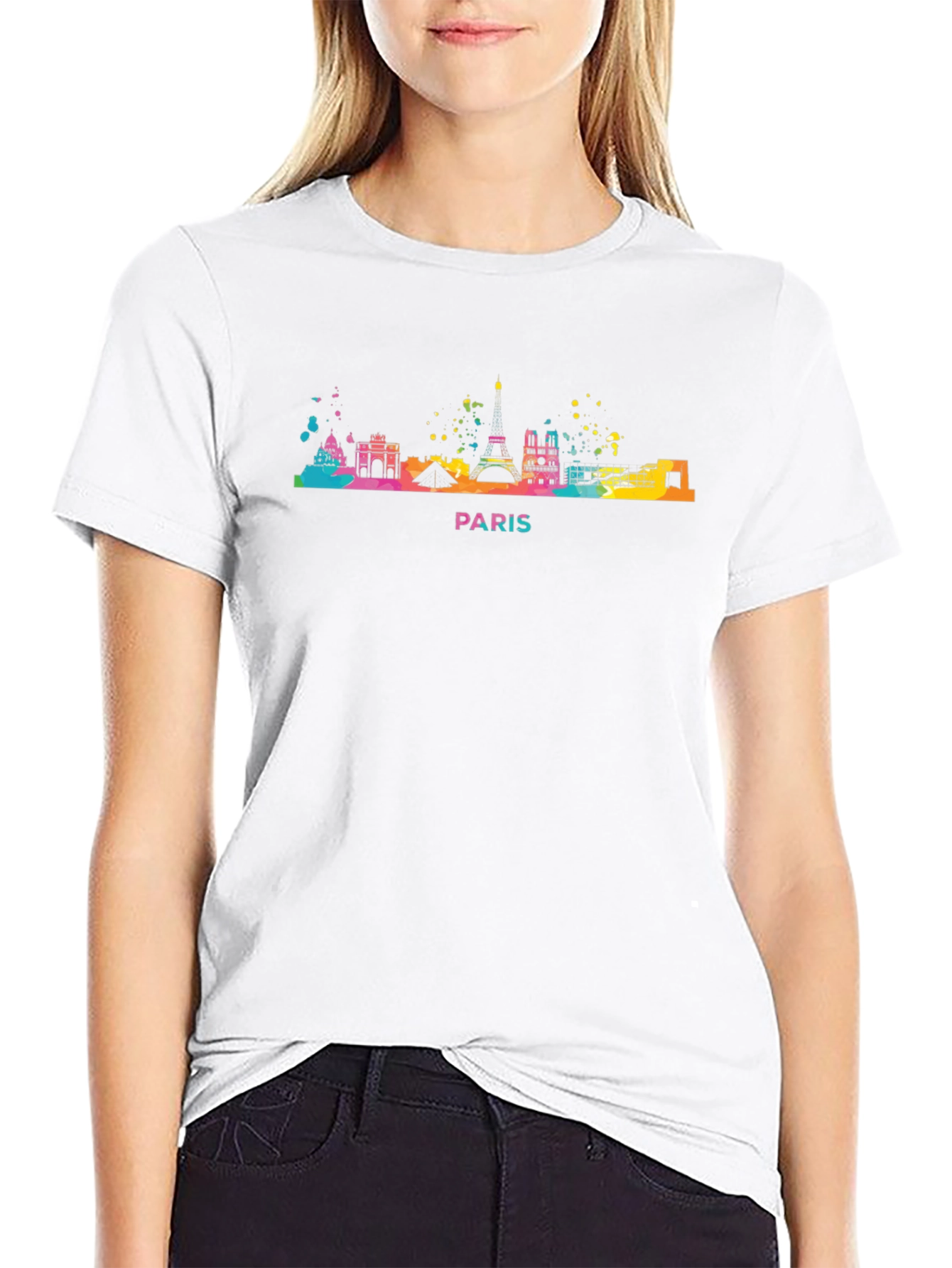 Paris Skyline Graphic T-Shirt - Mens Crew Neck Tee