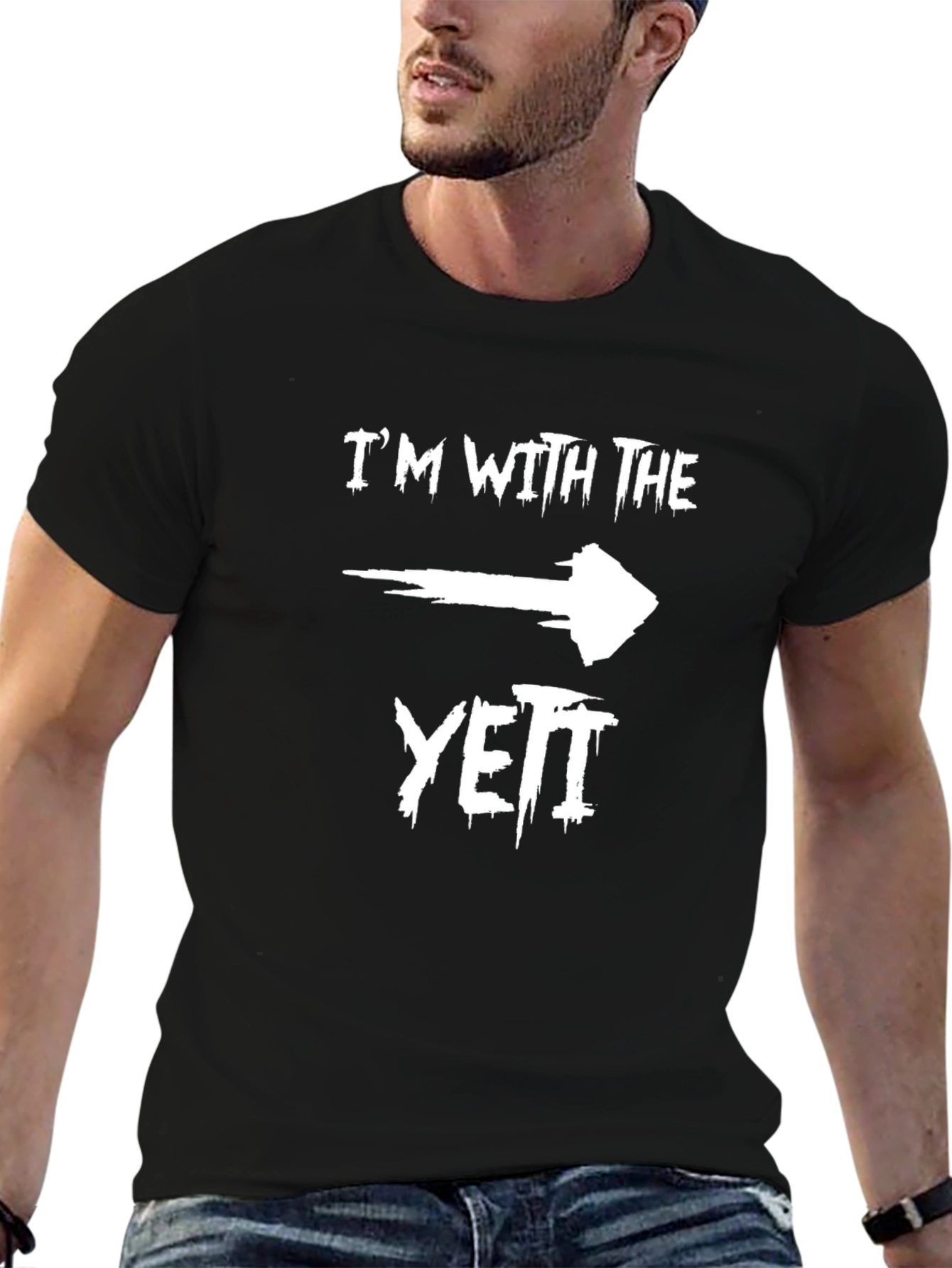 Im With The Yeti Black Graphic Tee