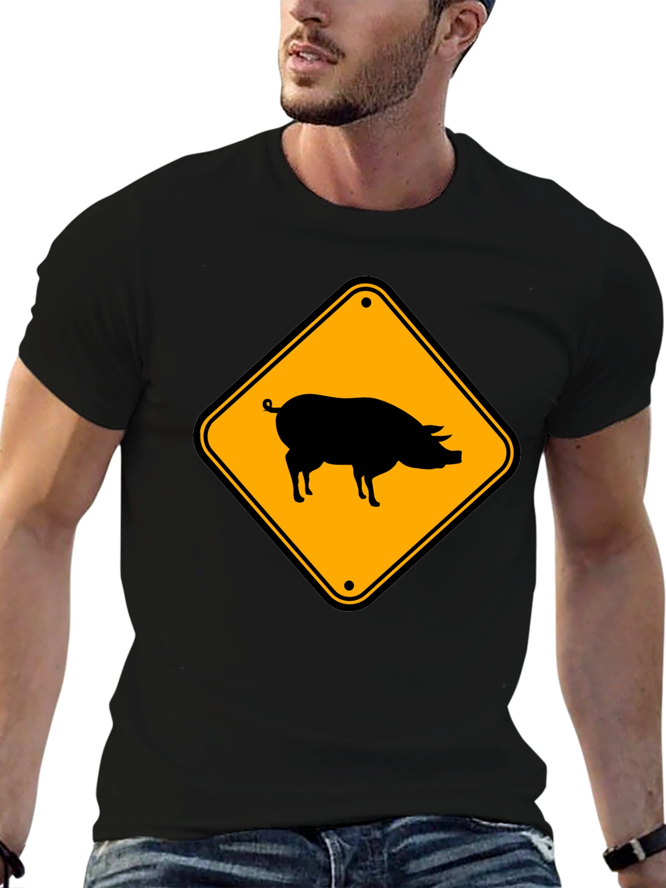 Novelty Pig Crossing T-Shirt