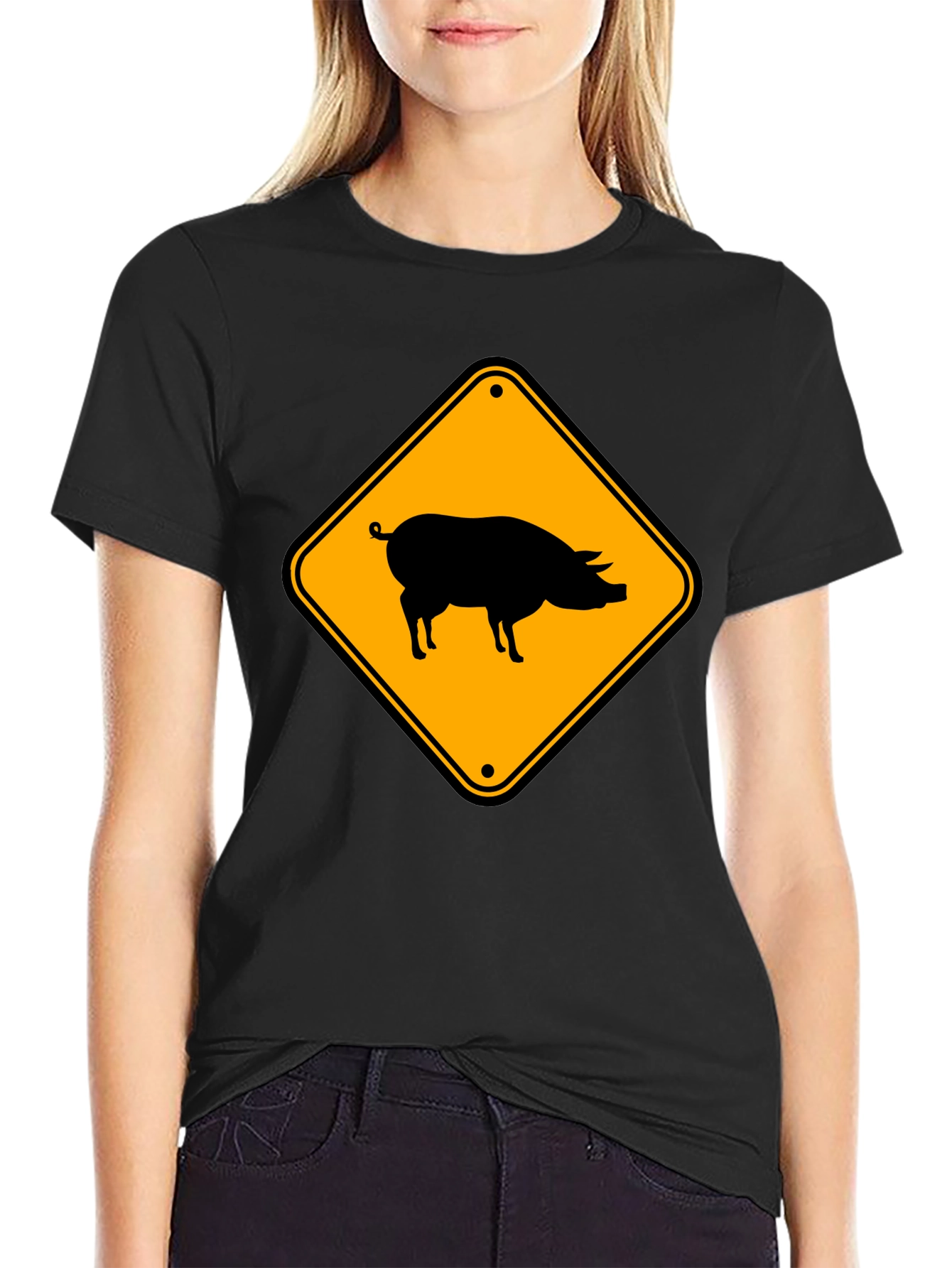 Novelty Pig Crossing T-Shirt