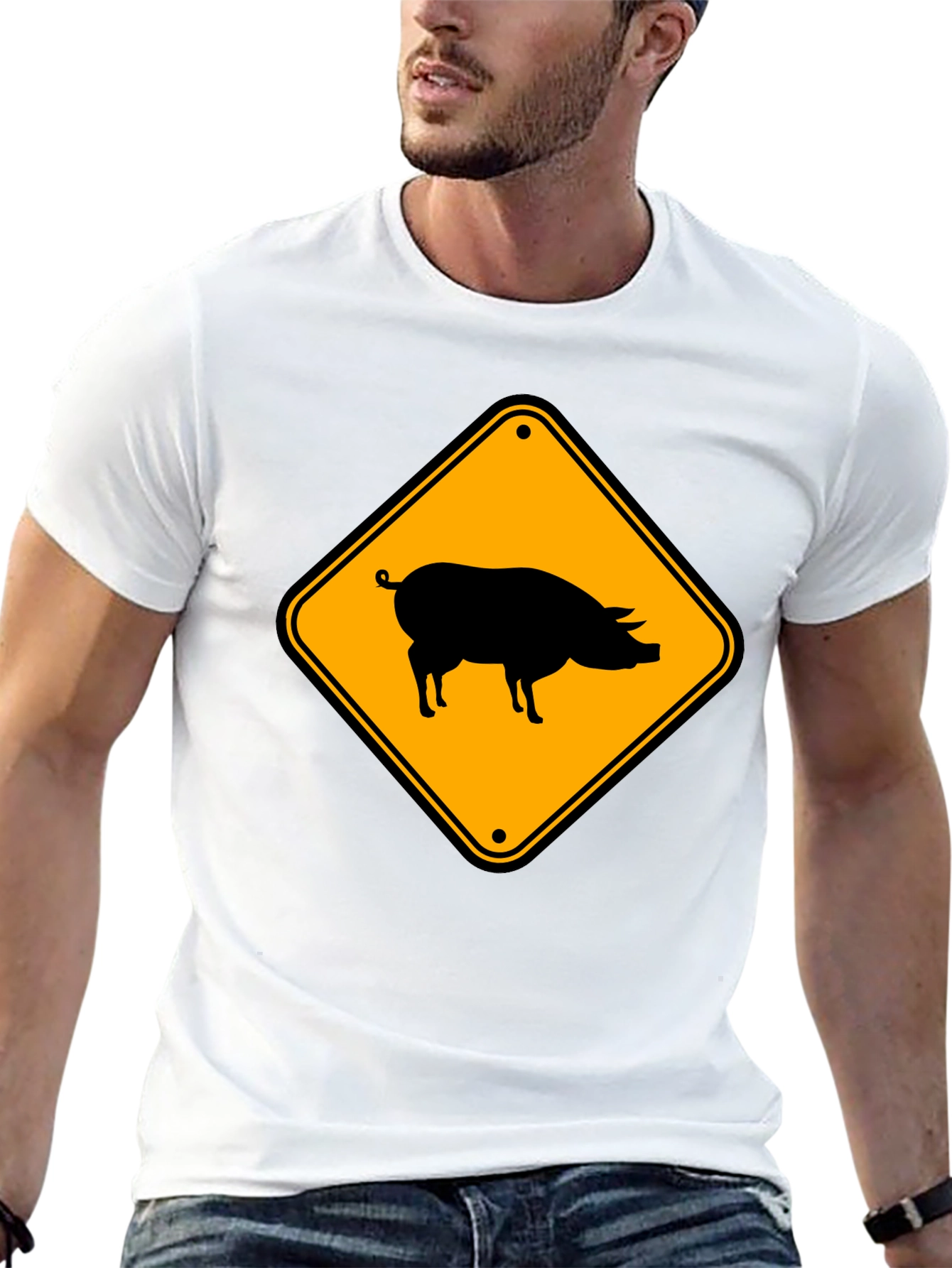 Novelty Pig Crossing T-Shirt
