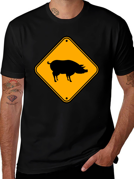 Novelty Pig Crossing T-Shirt