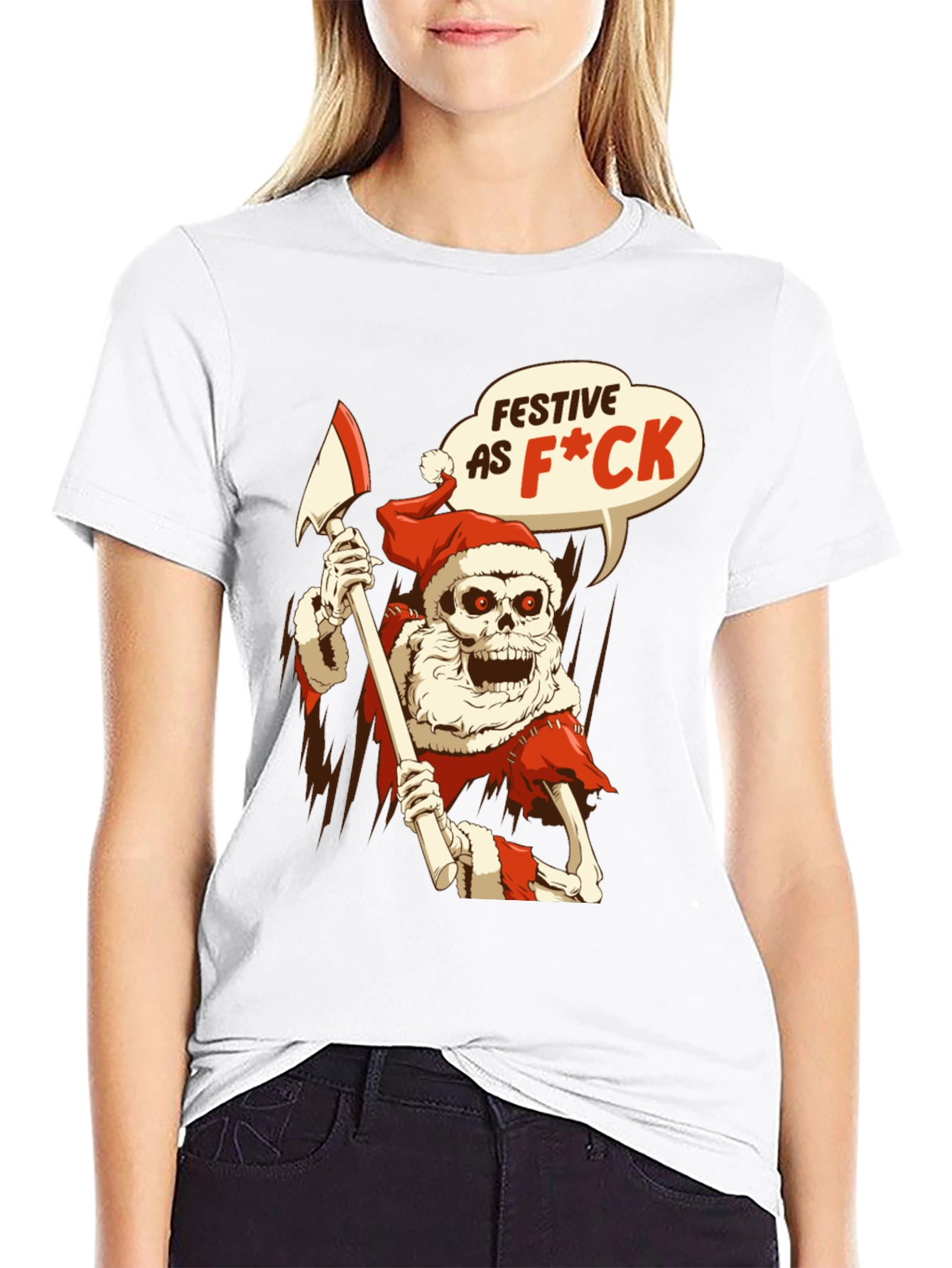 Festive Skeleton Santa T-Shirt