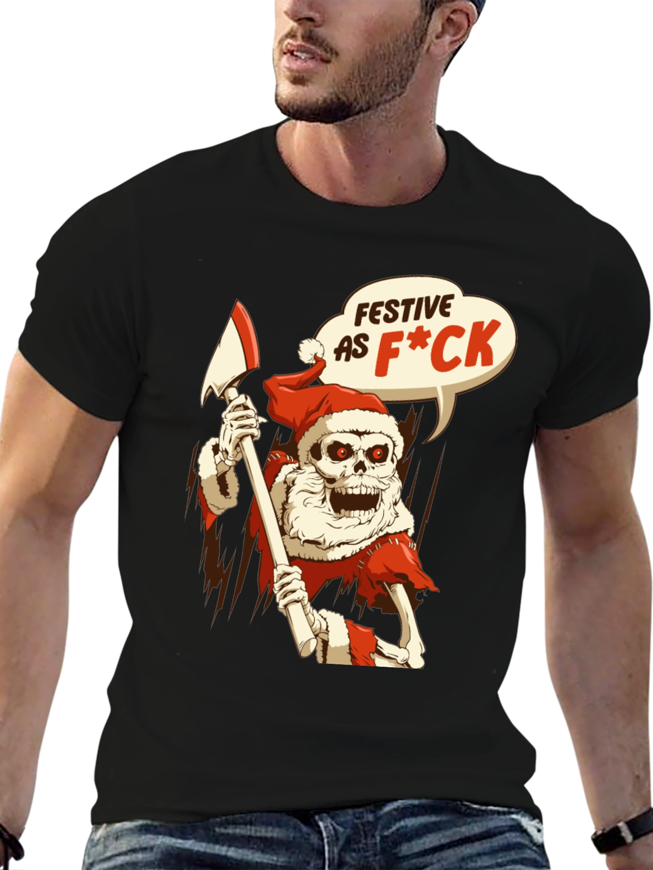 Festive Skeleton Santa T-Shirt