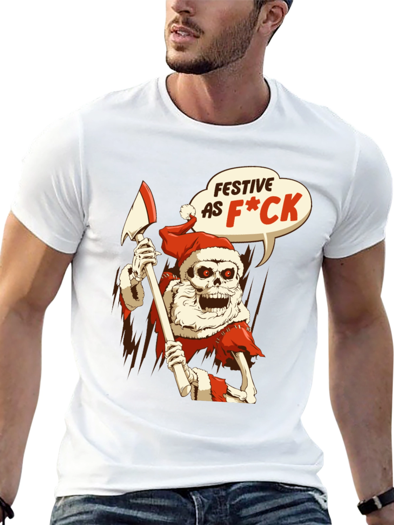 Festive Skeleton Santa T-Shirt