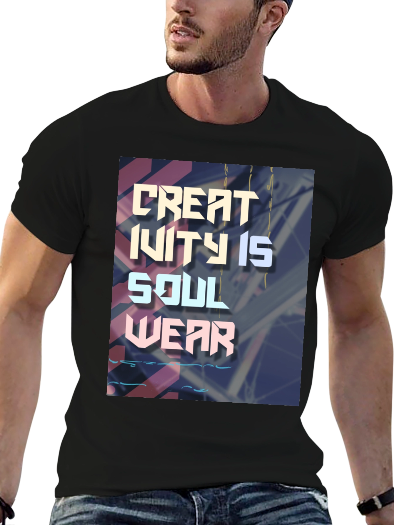 Creativity Is Soul Wear Black Graphic T-Shirt