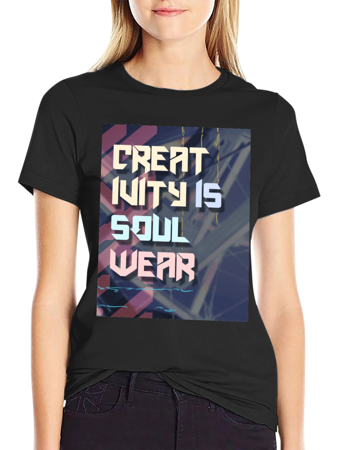 Creativity Is Soul Wear Black Graphic T-Shirt